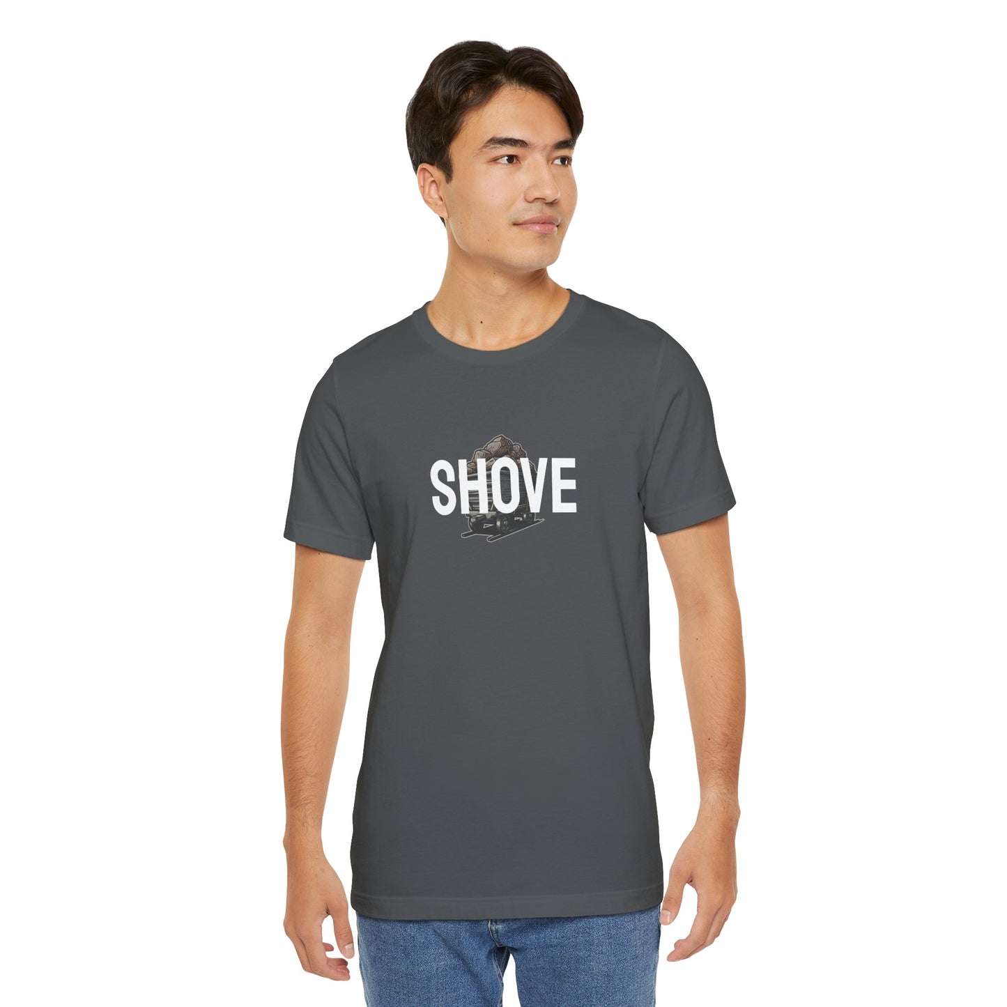 Athletic Spirit SHOVE Unisex Tee, Baseball Player Gift, Sports Fan Shirt, Inspirational Athlete Top, Underdog Competition Statement Piece
