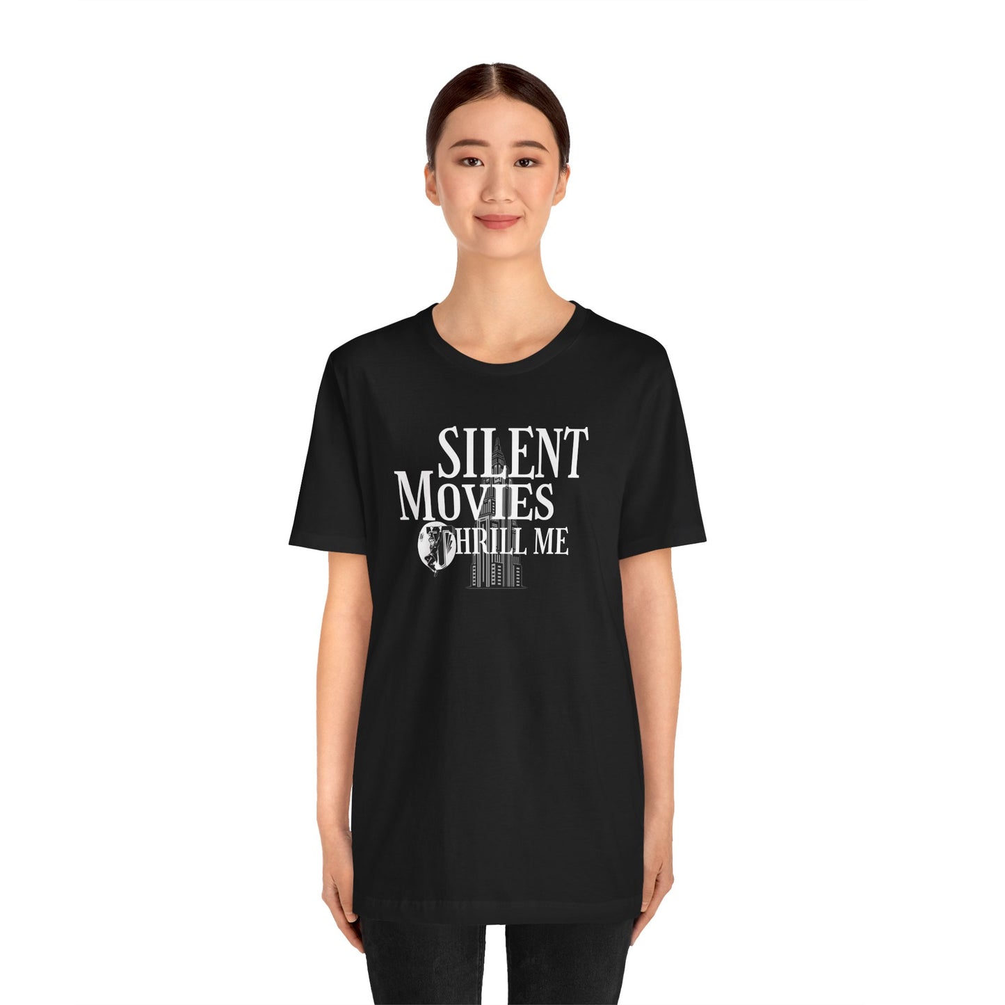 Silent Movies Thrill Me Tee, Unisex T-Shirt, Vintage Film Lover Shirt, Movie Buff Gift, Retro Cinema Apparel