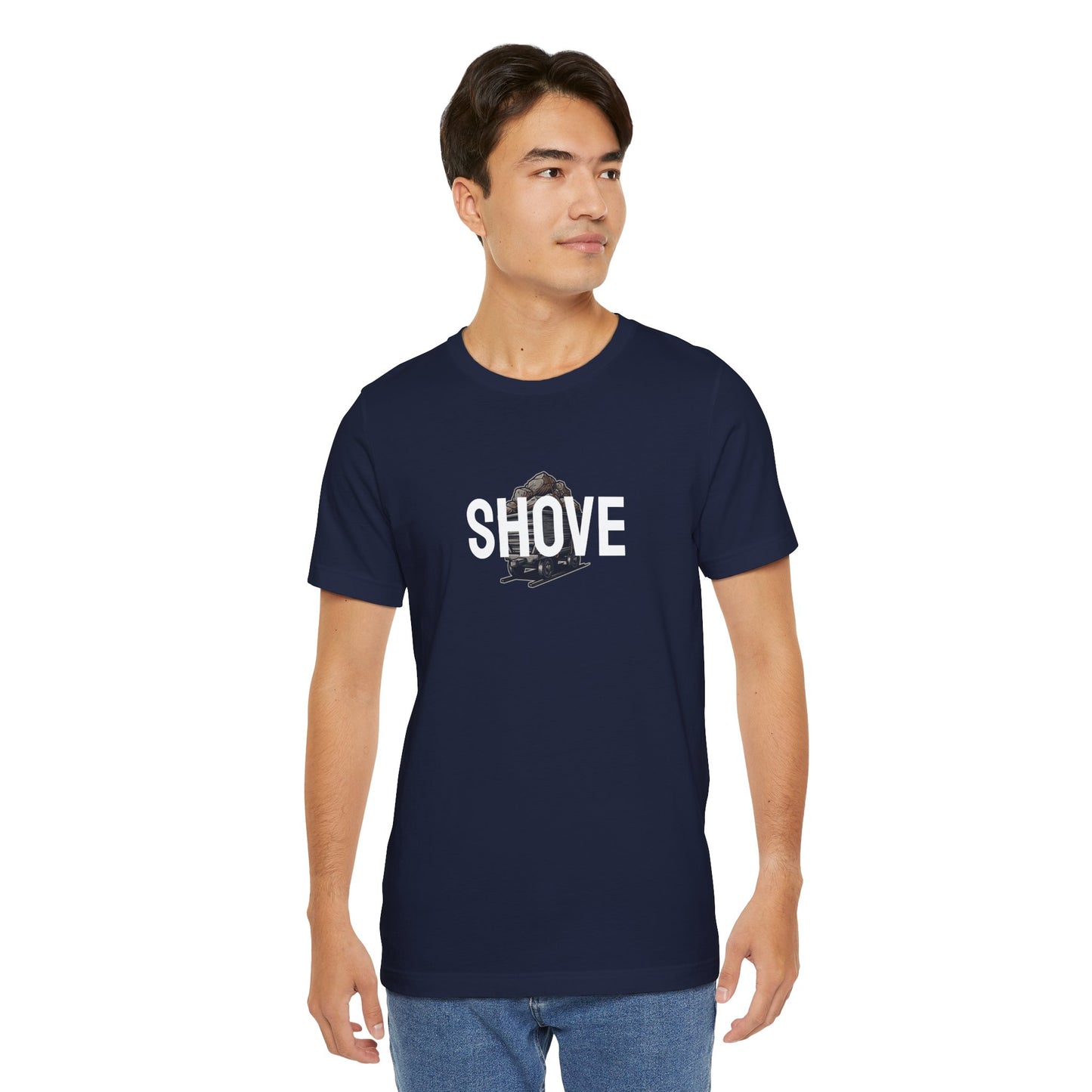 Athletic Spirit SHOVE Unisex Tee, Baseball Player Gift, Sports Fan Shirt, Inspirational Athlete Top, Underdog Competition Statement Piece