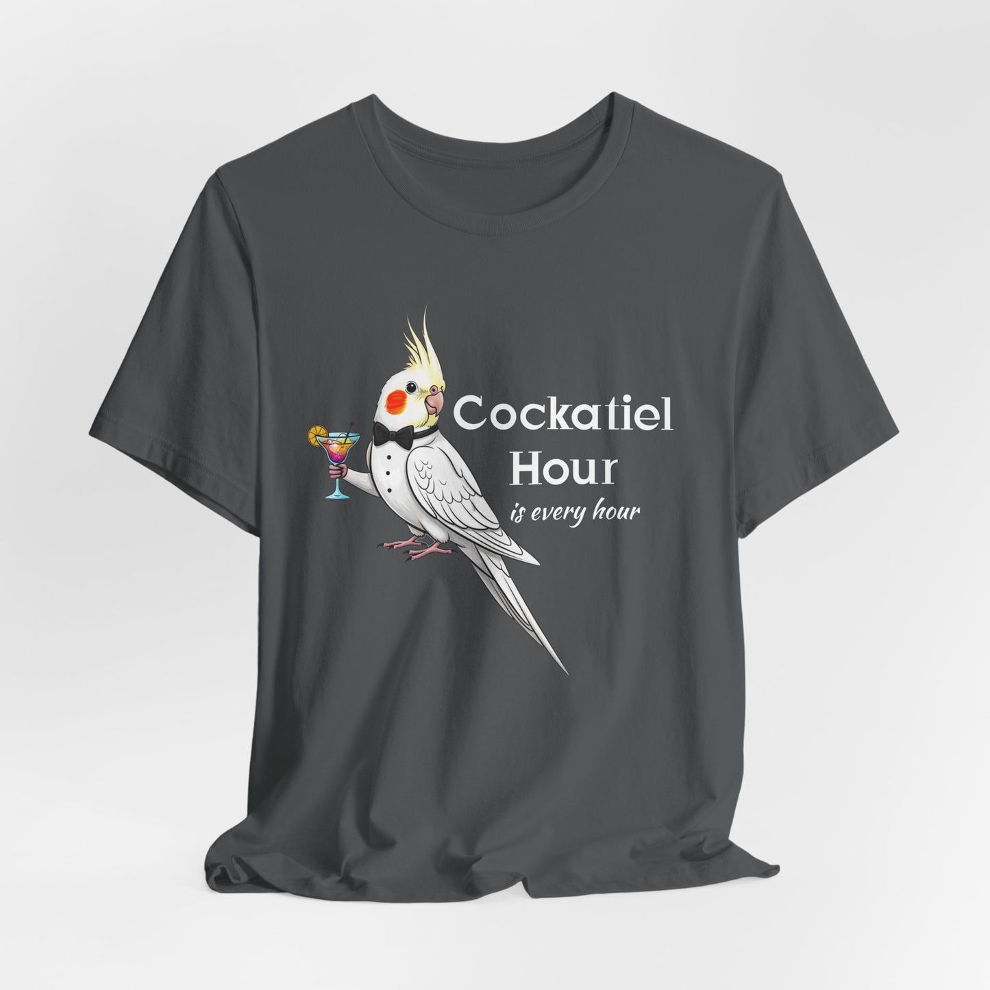 Funny 'Cockatiel Hour is Every Hour' Unisex Tee for Cockatiel Pet Owners