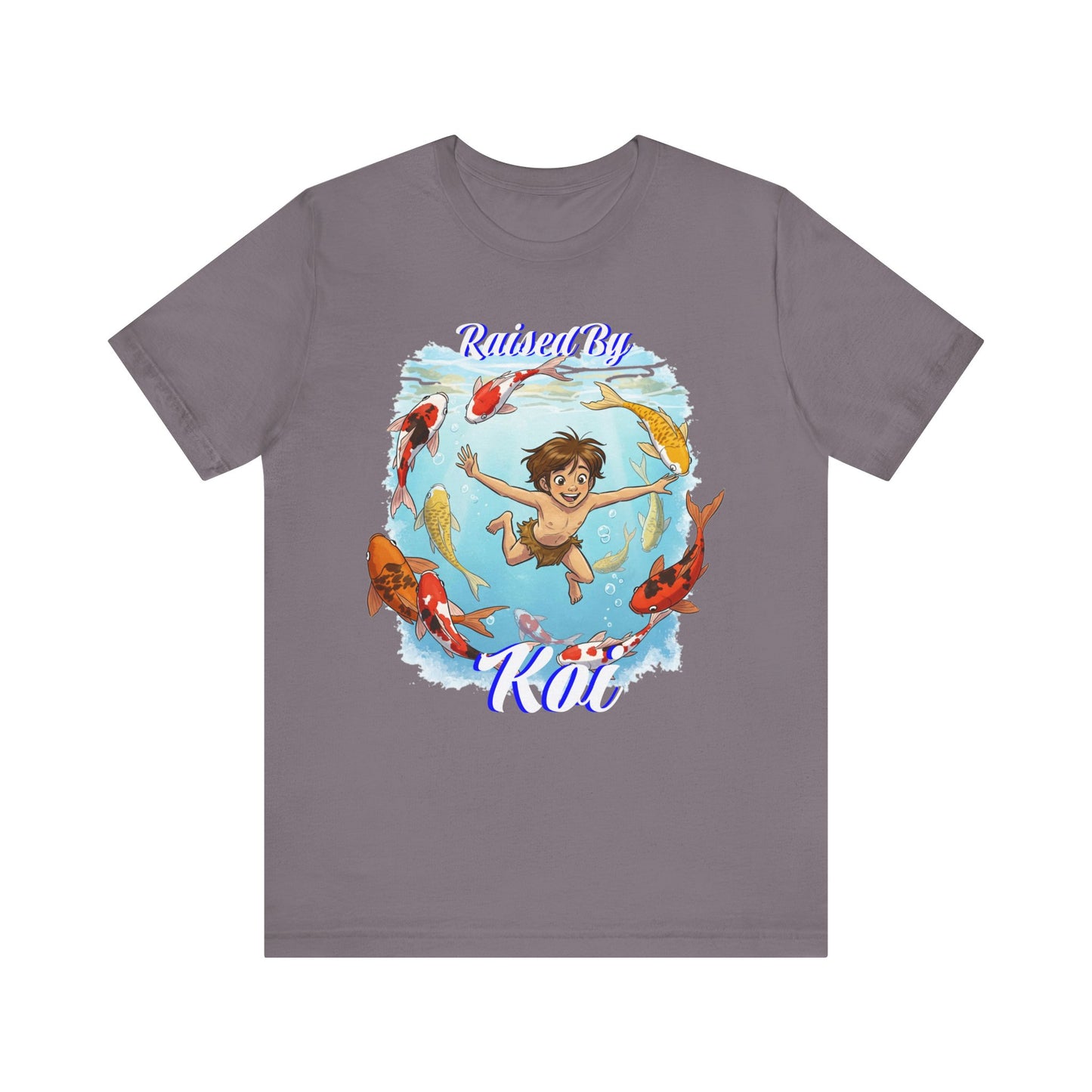 'Raised By Koi; Unisex Jersey Tee - Funny Graphic Tee for Aquatic Lovers, Cute Gift for Birthdays, Casual Wear, Summer Fashion, Relaxed Style - Schmartypants
