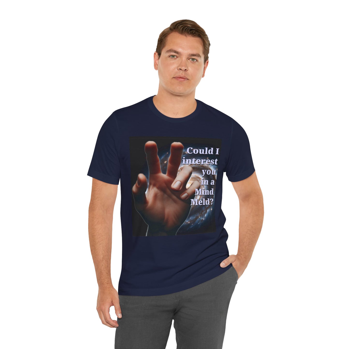 'Could I Interest You in a Mind Meld?' Graphic Tee - Hilarious Unisex Short Sleeve Shirt for Sci-Fi Lovers, Star Trek Fans, & Casual Wear - Schmartypants