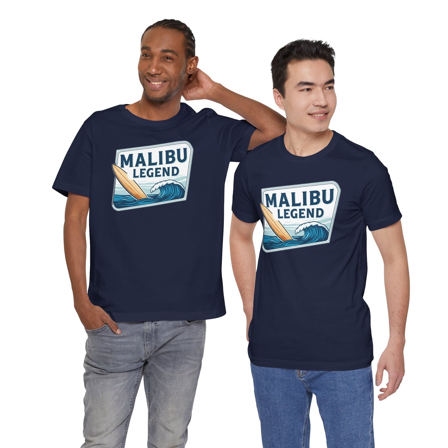 Malibu Legend Surf Tee | Unisex Jersey Short Sleeve Shirt, Beachwear, Summer Vibes, Surfing Gift, California Style, Malibu Souvenir Tee
