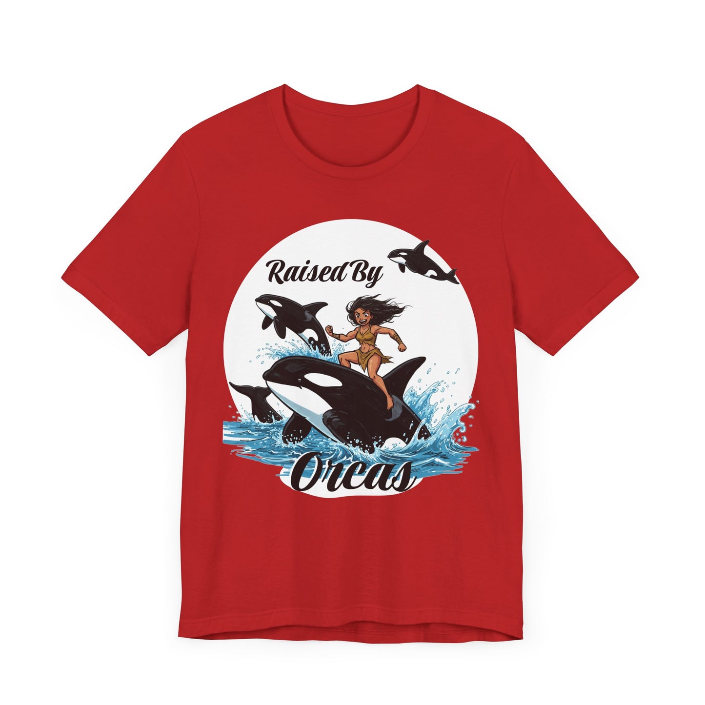 'Raised By Orcas' Unisex Tee | Ocean Lover Shirt, Animal Spirit Tee, Whale Enthusiast Gift, Nautical Apparel, Summer Essentials