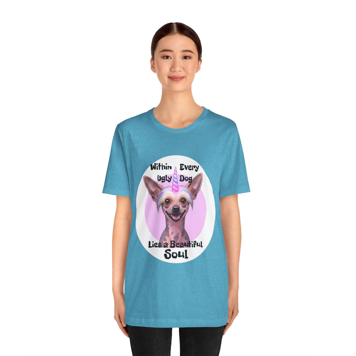 Funny Dog Lover Tee - "Within Every Ugly Dog Lies A Beautiful Soul" Shirt - Chinese Crested Lovers - Schmartypants