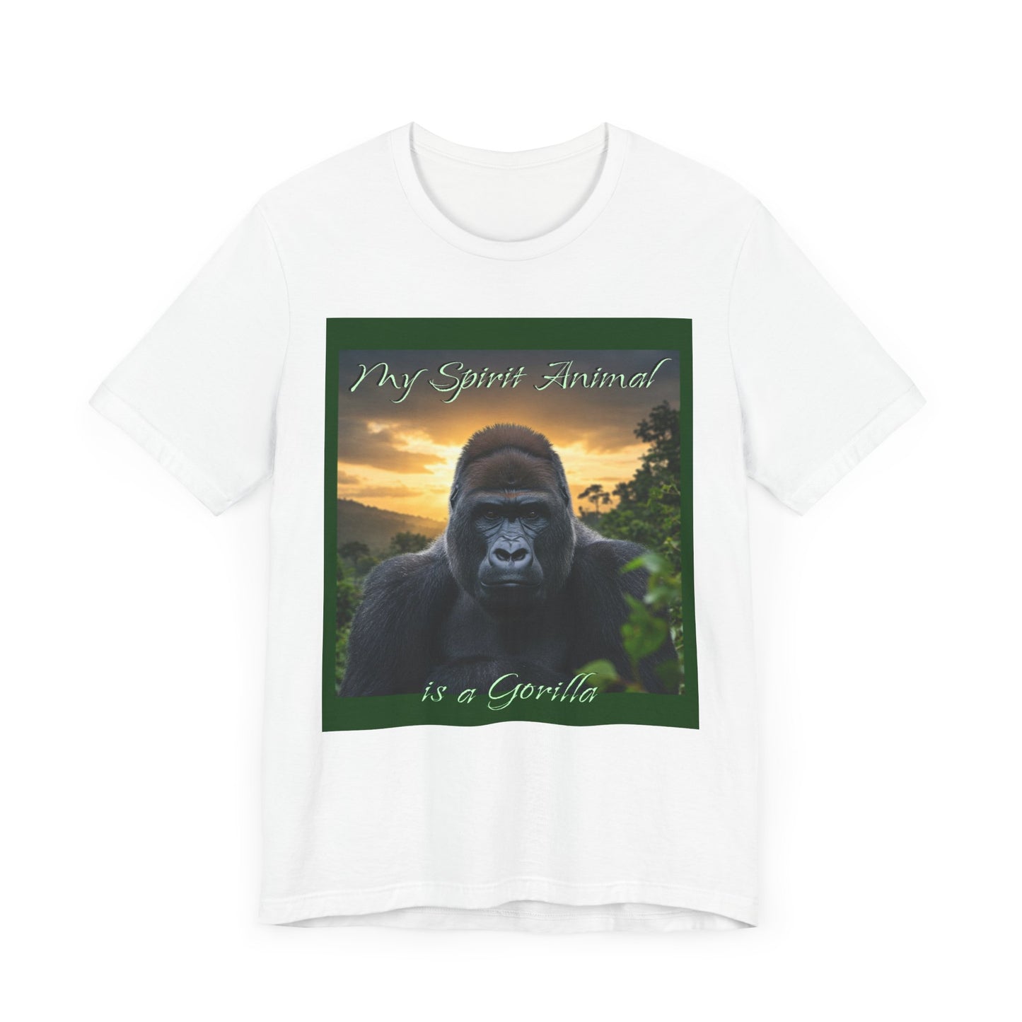 'My Spirit Animal is a Gorilla' T-Shirt - Beautiful Unisex Jersey Tee for Animal Lovers, Conservationists - Schmartypants