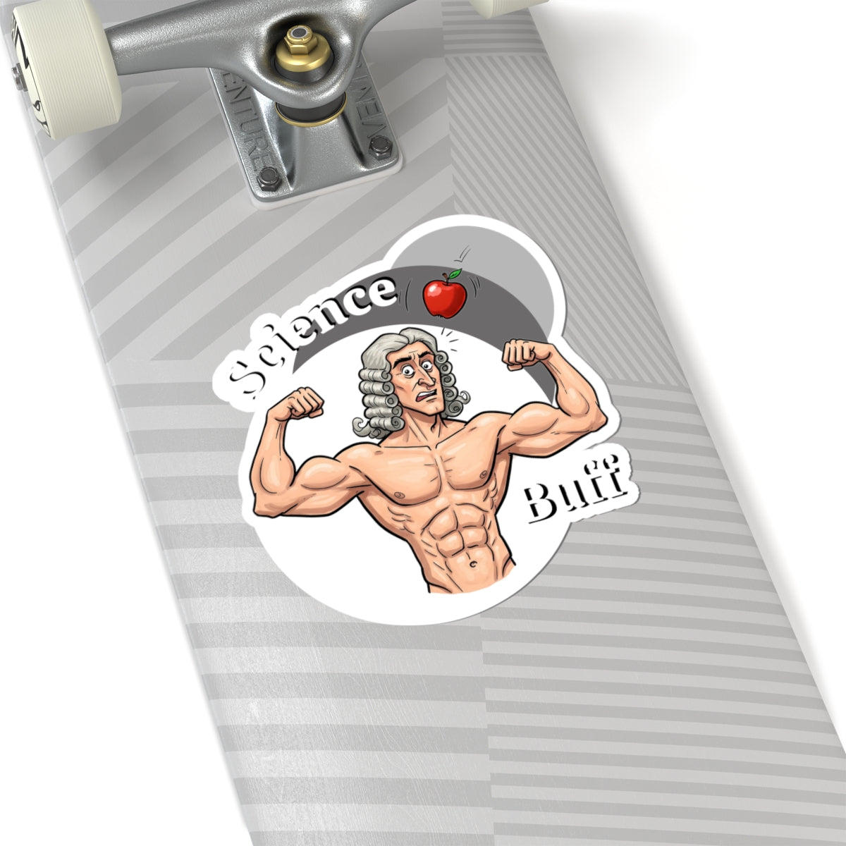 Hilarious Science Buff Kiss-Cut Stickers, Science-Themed Stickers, Funny Stickers for Students, Laptop Decals, Educational Home Decor, Isaac Newton Fans - Schmartypants
