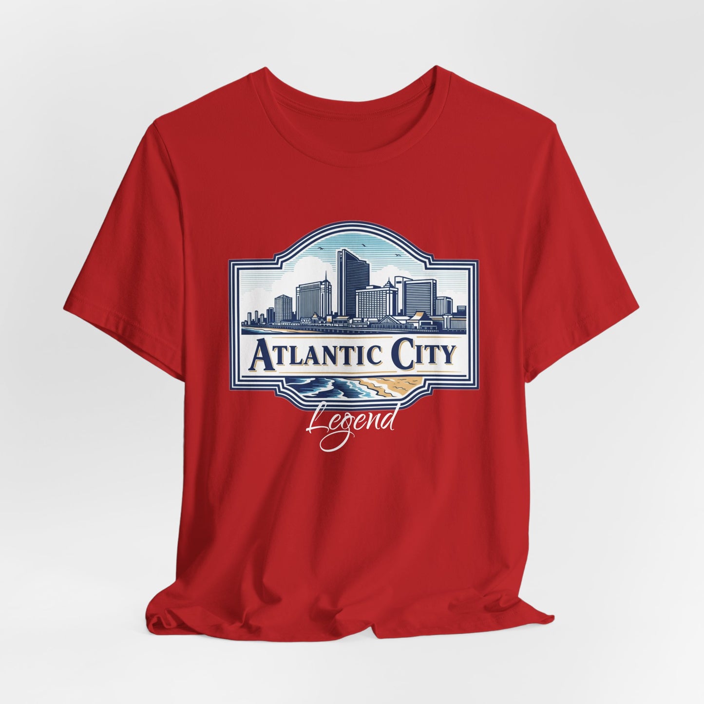 Atlantic City Legend Tee - Unisex Jersey Shirt, Cool Graphic Tee, Casual Wear, Vacation Souvenir, Travel Gift, Beach Outfit