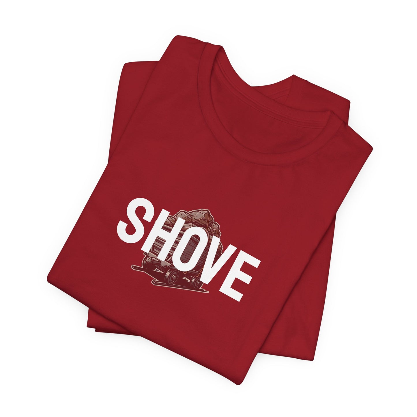 Athletic Spirit SHOVE Unisex Tee, Baseball Player Gift, Sports Fan Shirt, Inspirational Athlete Top, Underdog Competition Statement Piece