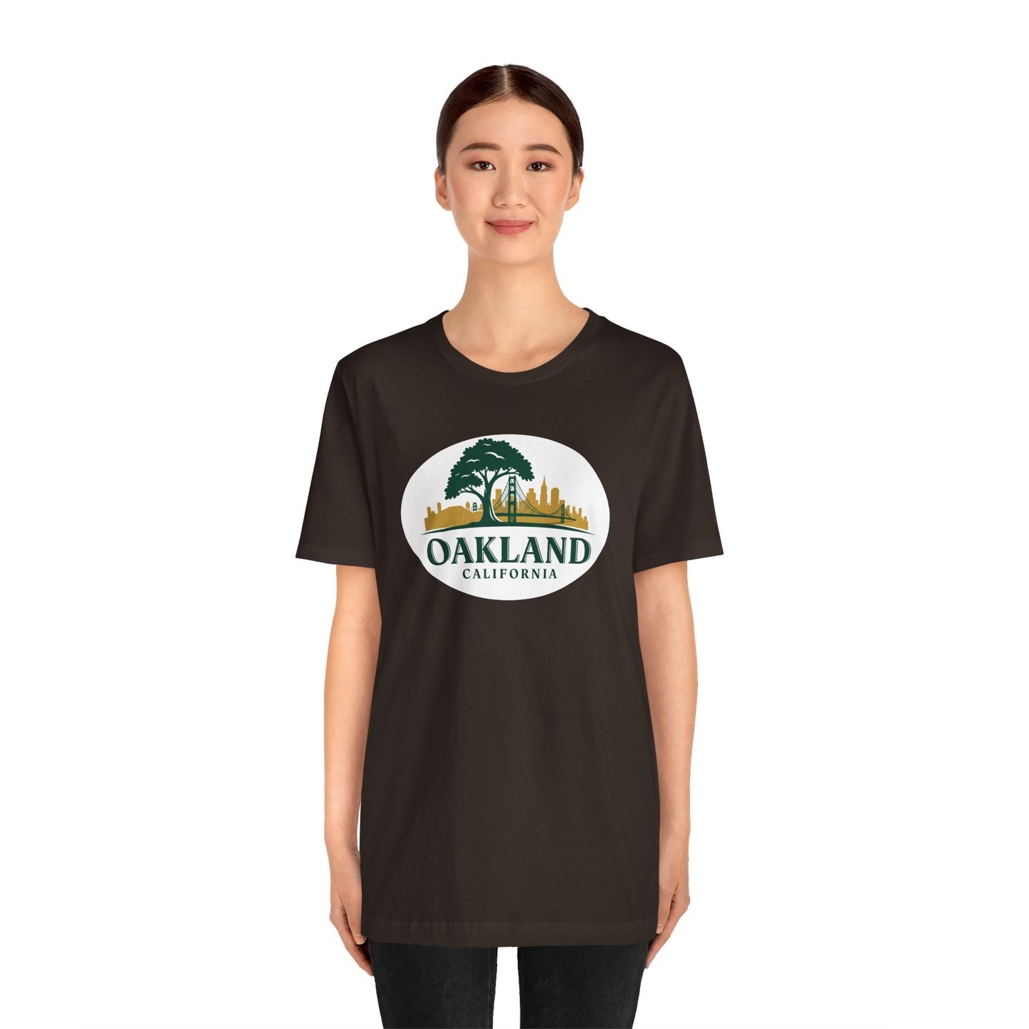 Oakland Cityscape Unisex Jersey Tee, Casual Wear, Gifts for Him/Her, Summer Fashion, Oakland California T-Shirt, Oakland Souvenir