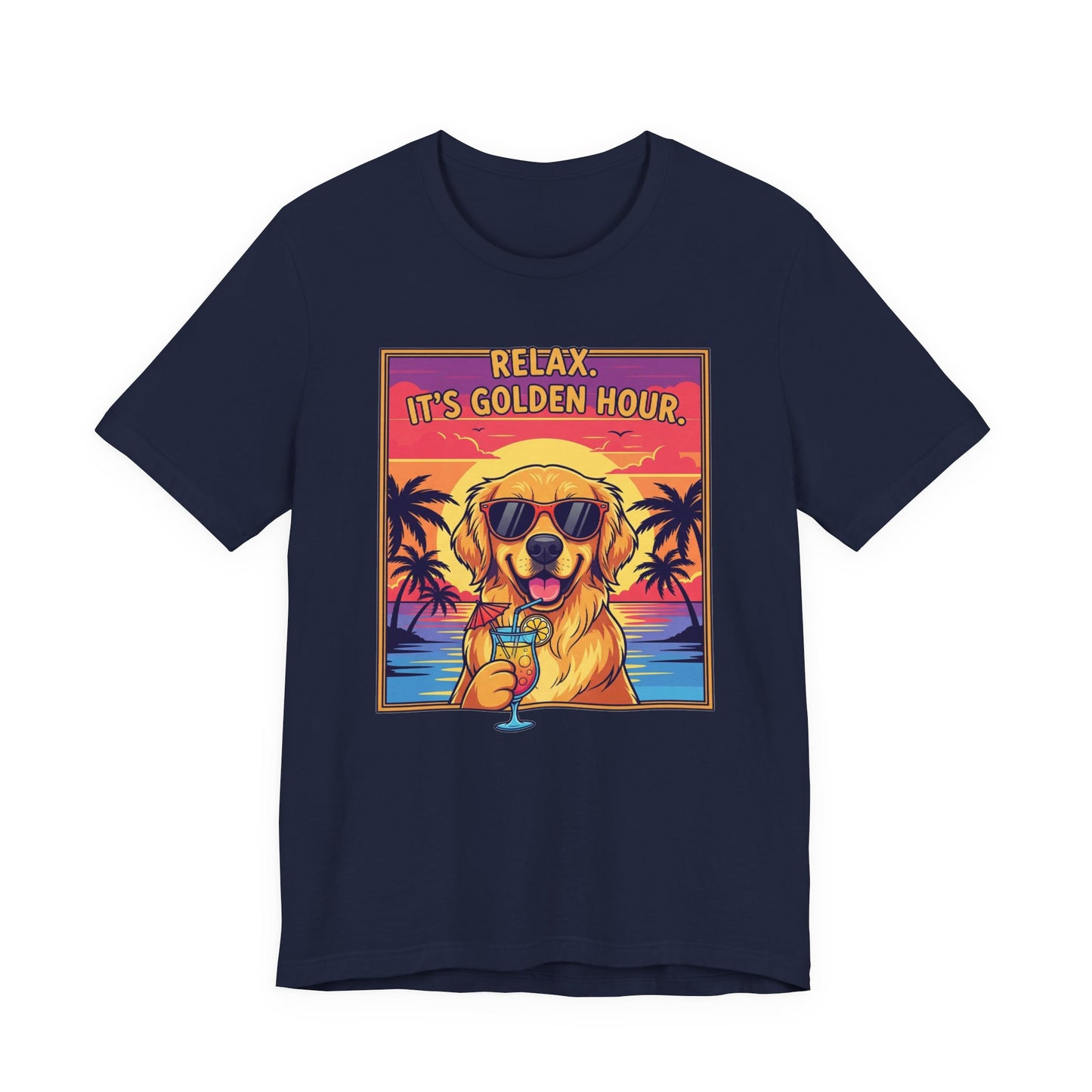 Golden Hour Golden Retriever Tee - Relax It's Golden Hour Shirt, Dog Lover Gift, Summer Vibes Tee, Vacation Outfit, Funny Pet Shirt