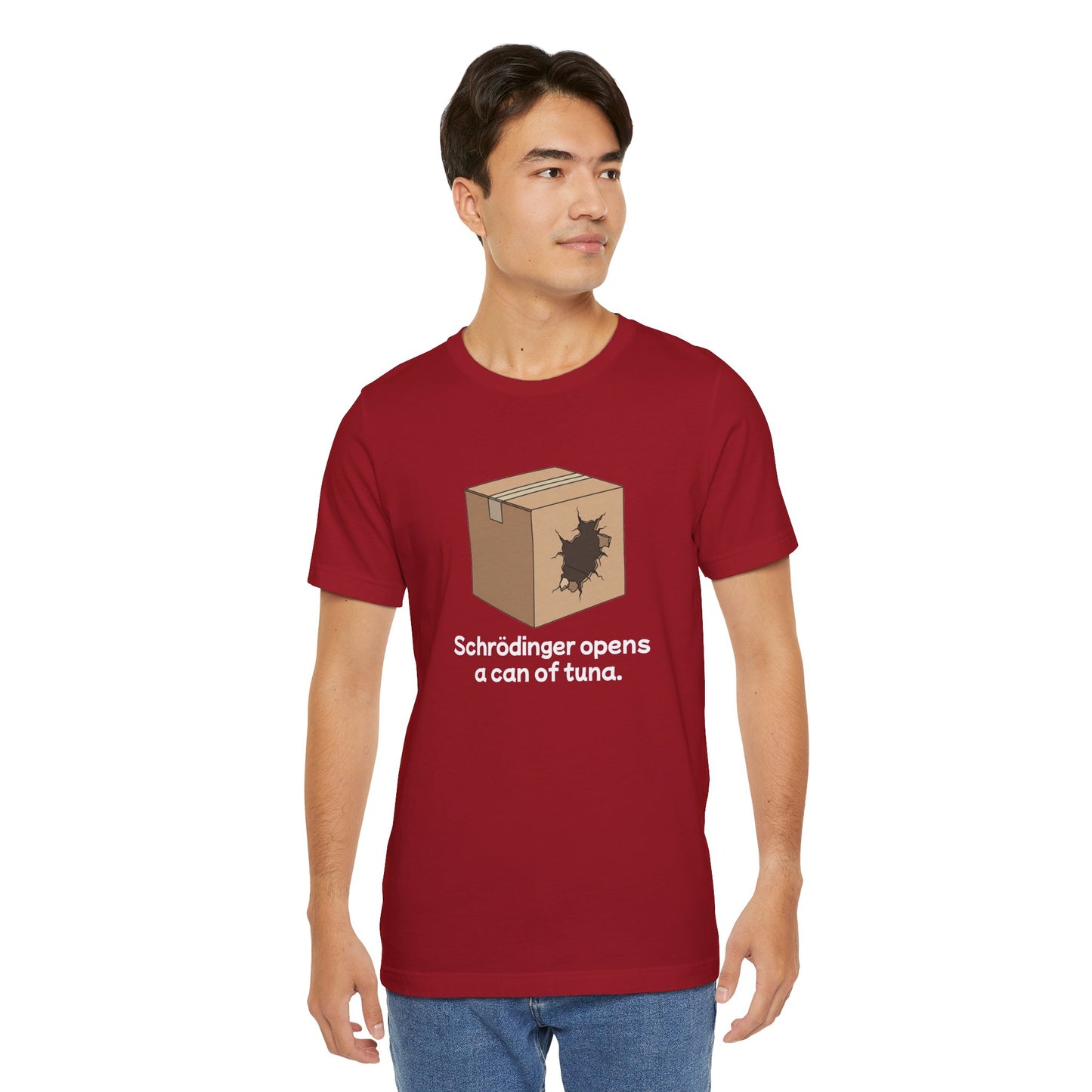 Funny Science Tee: Schrödinger's Cat Hears a Can Opener, Gift for Nerds, Science Lovers, Casual Wear, Unisex T-Shirt, Humor Apparel
