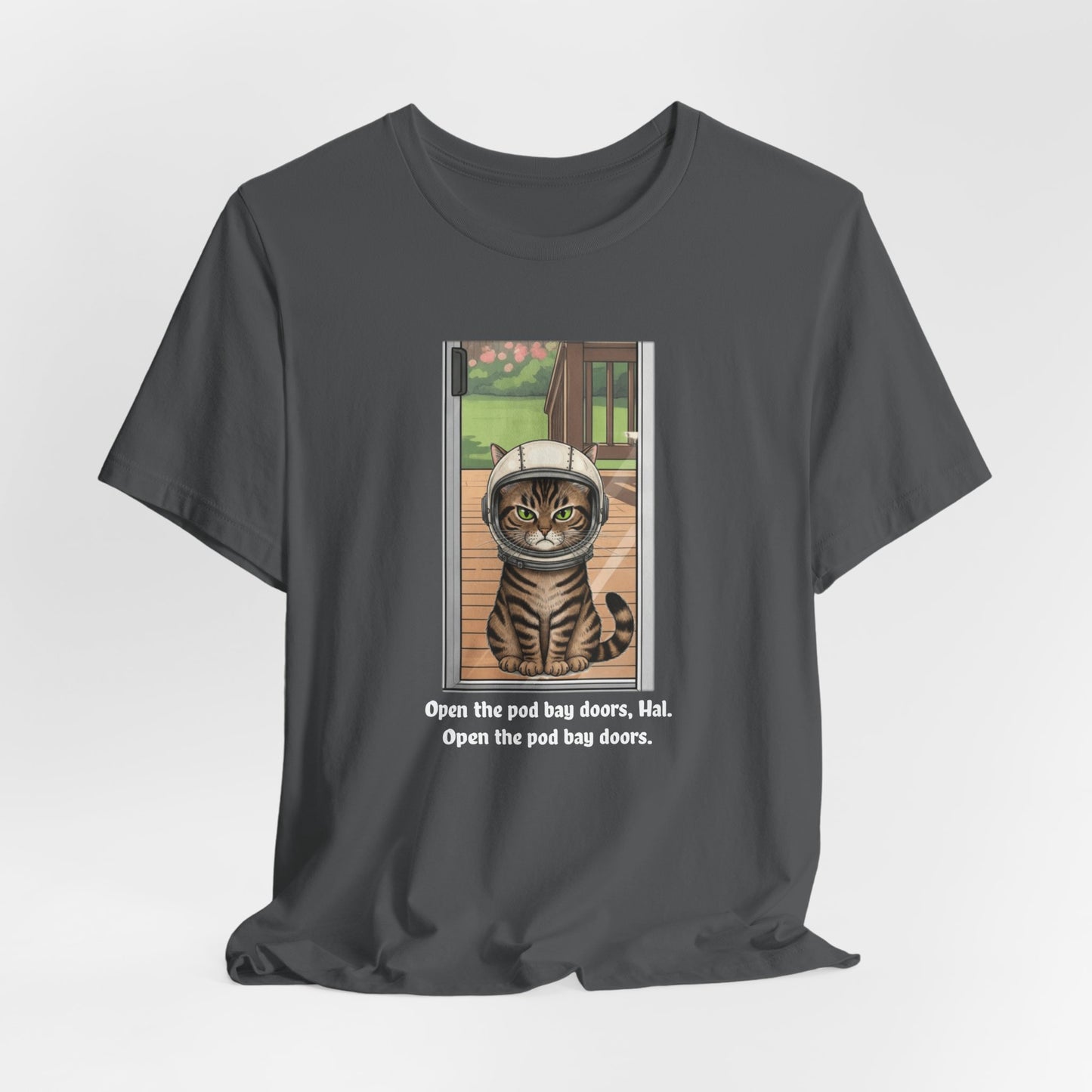 Cat Astronaut Tee, Funny Cat Shirt, Cat Lover Gift, Space Sci-Fi Tee, Hal 2001 Humor Shirt, Unisex Jersey Tee