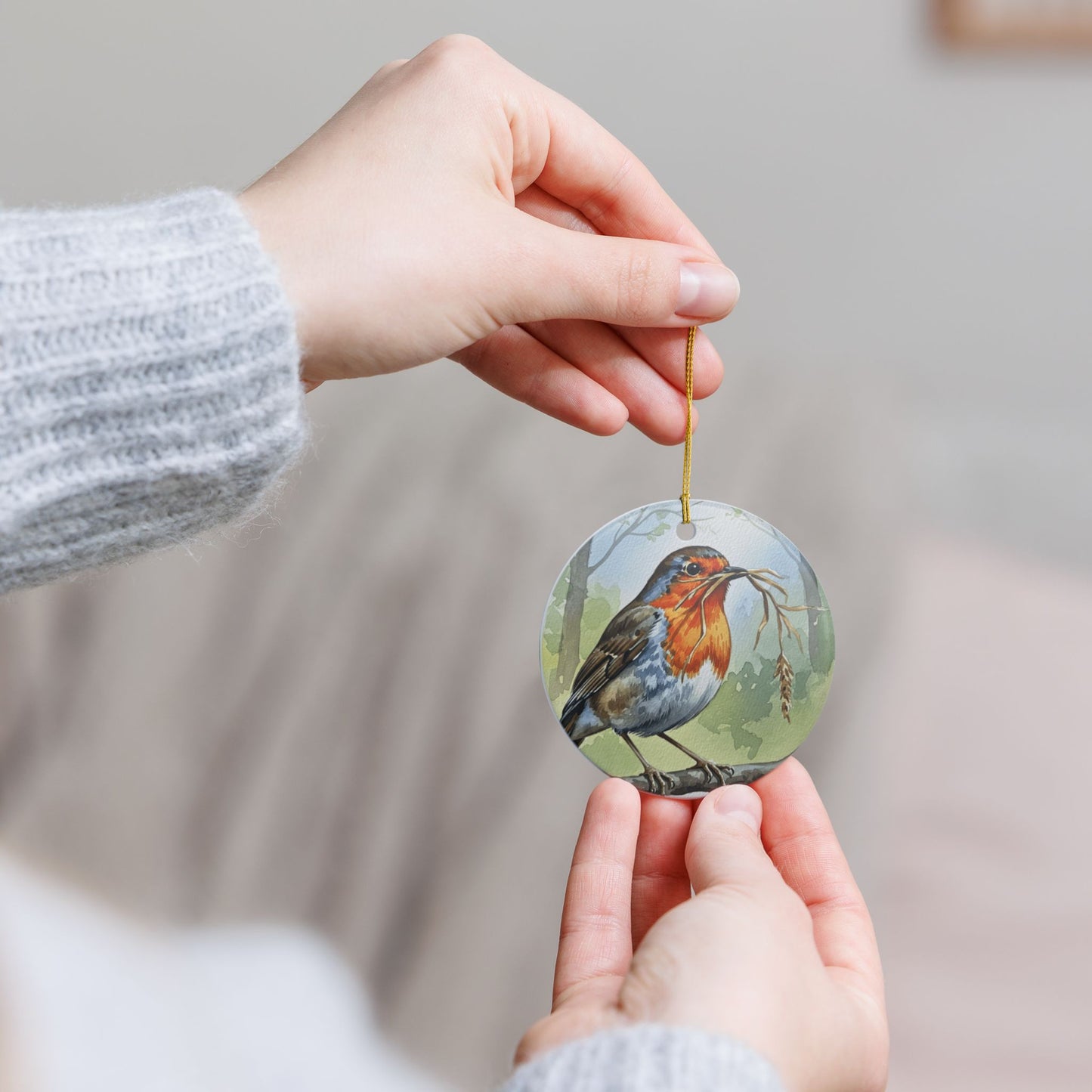 Charming Bird Ornament, Seasonal Home Decor, Nature Lover Gift, Christmas Decoration, Eco-Friendly Keepsake, Robin Ornament