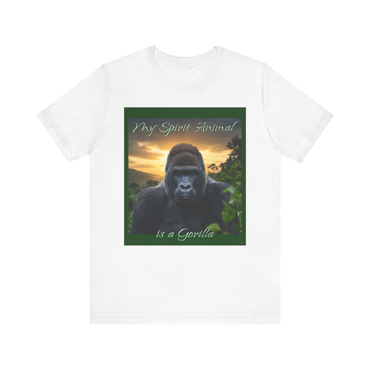 'My Spirit Animal is a Gorilla' T-Shirt - Beautiful Unisex Jersey Tee for Animal Lovers, Conservationists - Schmartypants