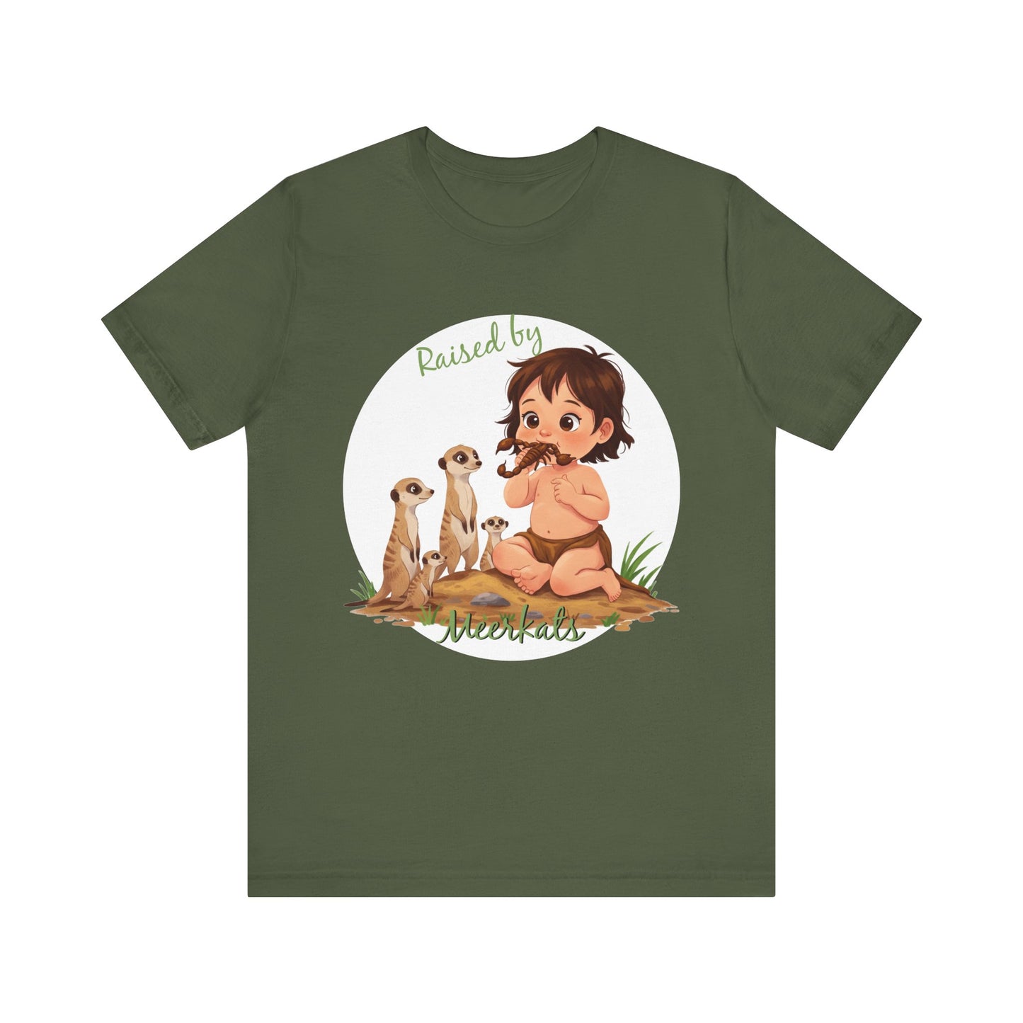 Funny Meerkat Tee - "Raised by Meerkats" Unisex Jersey Short Sleeve Shirt - for Meerkat and Wildlife Lovers - Schmartypants