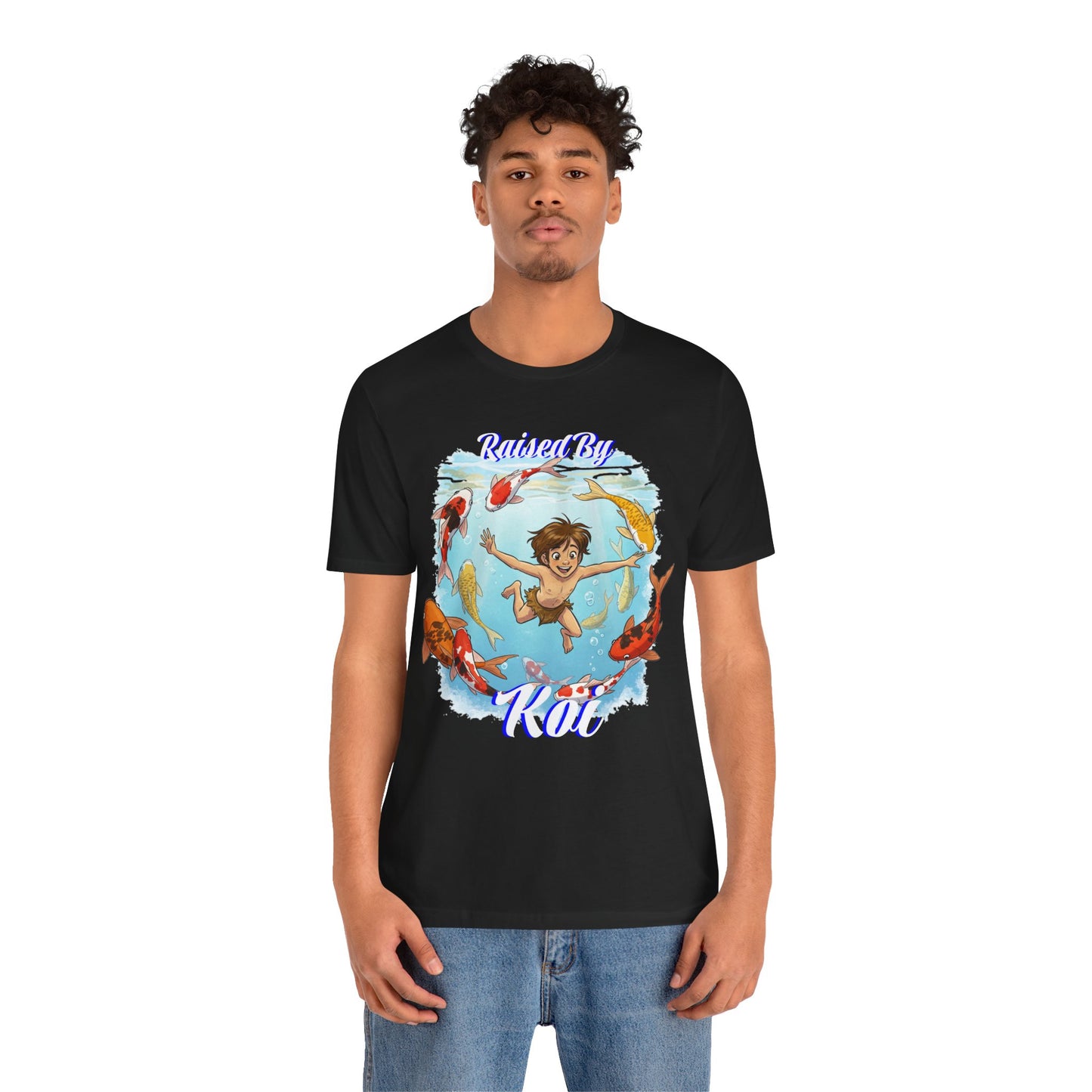 'Raised By Koi; Unisex Jersey Tee - Funny Graphic Tee for Aquatic Lovers, Cute Gift for Birthdays, Casual Wear, Summer Fashion, Relaxed Style - Schmartypants