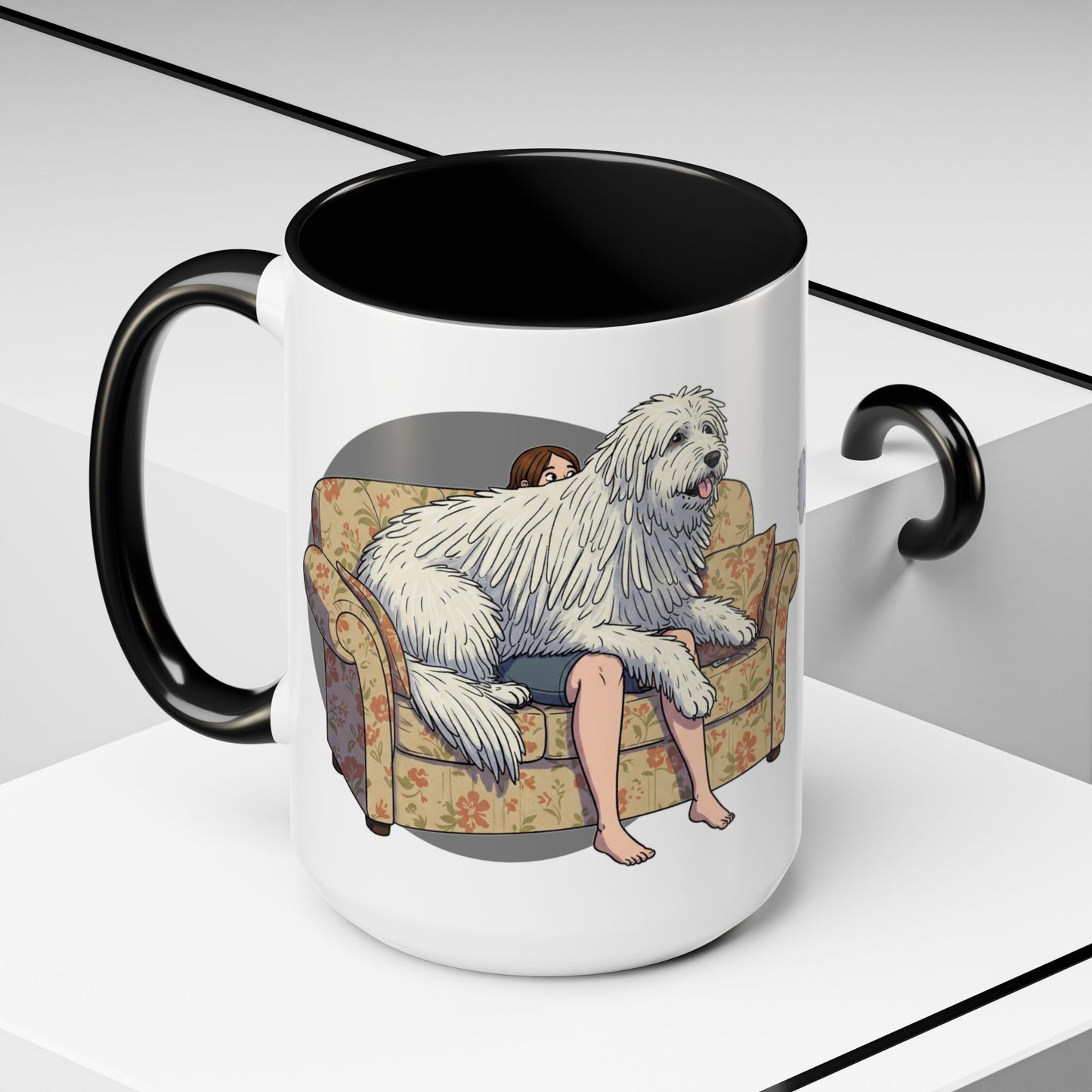 Komondor Lap Dog Coffee Mug - Funny Pet Lovers Gift - 11oz & 15oz - Schmartypants