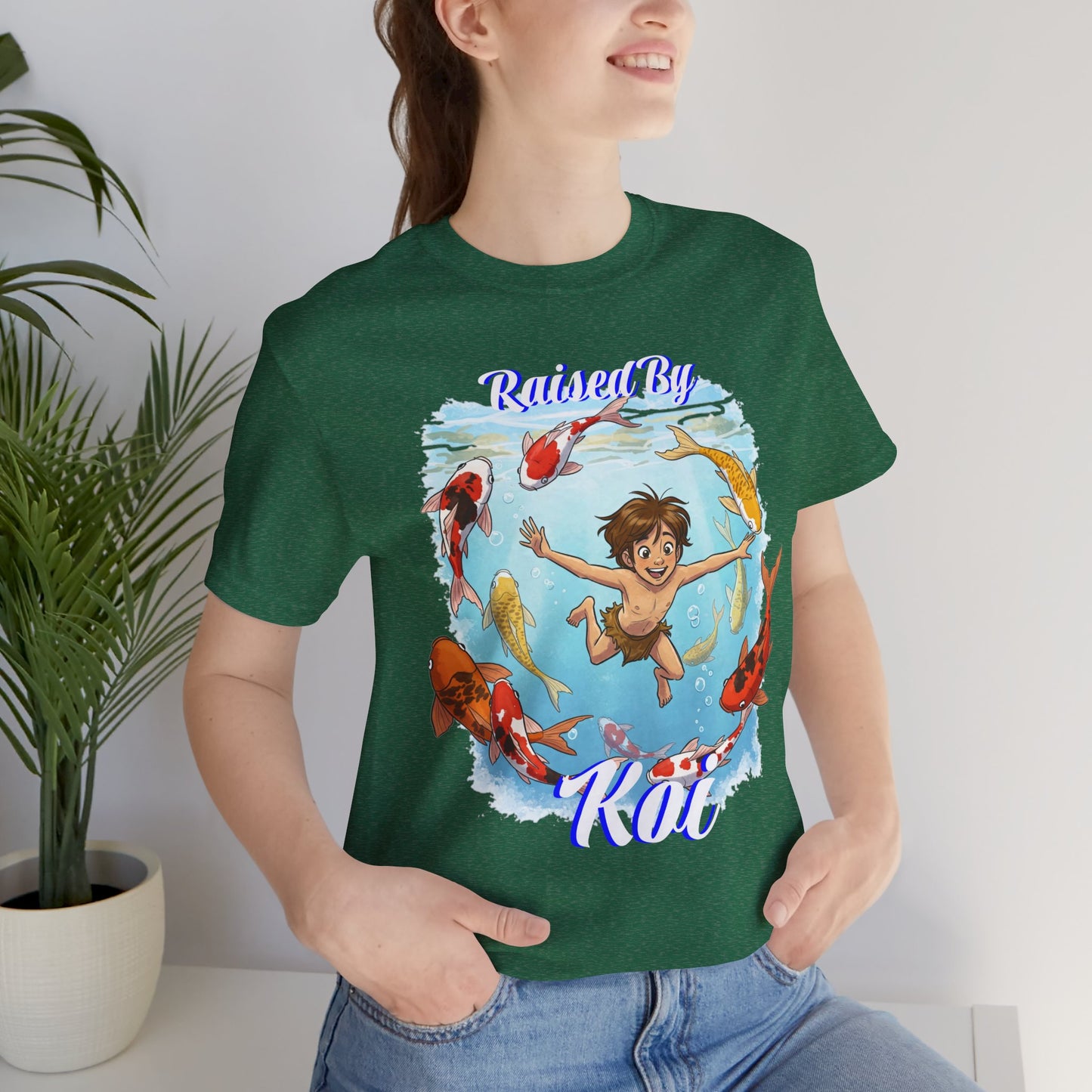 'Raised By Koi; Unisex Jersey Tee - Funny Graphic Tee for Aquatic Lovers, Cute Gift for Birthdays, Casual Wear, Summer Fashion, Relaxed Style - Schmartypants