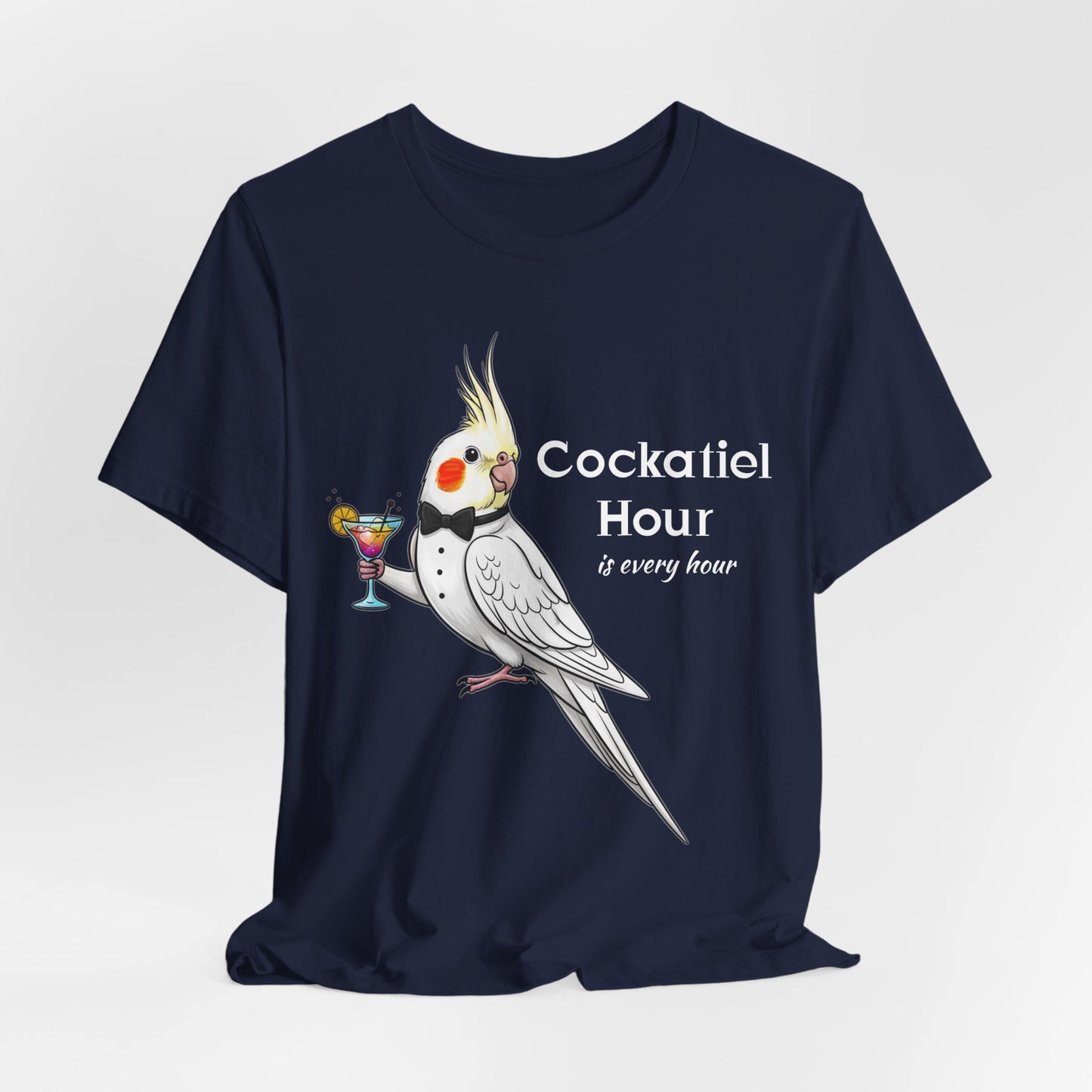 Cockatiel Hour Unisex Tee - Fun Bird Lover T-Shirt, Casual Wear, Gift for Bird Enthusiasts, Animal Lover Gift, Unique Graphic Tee