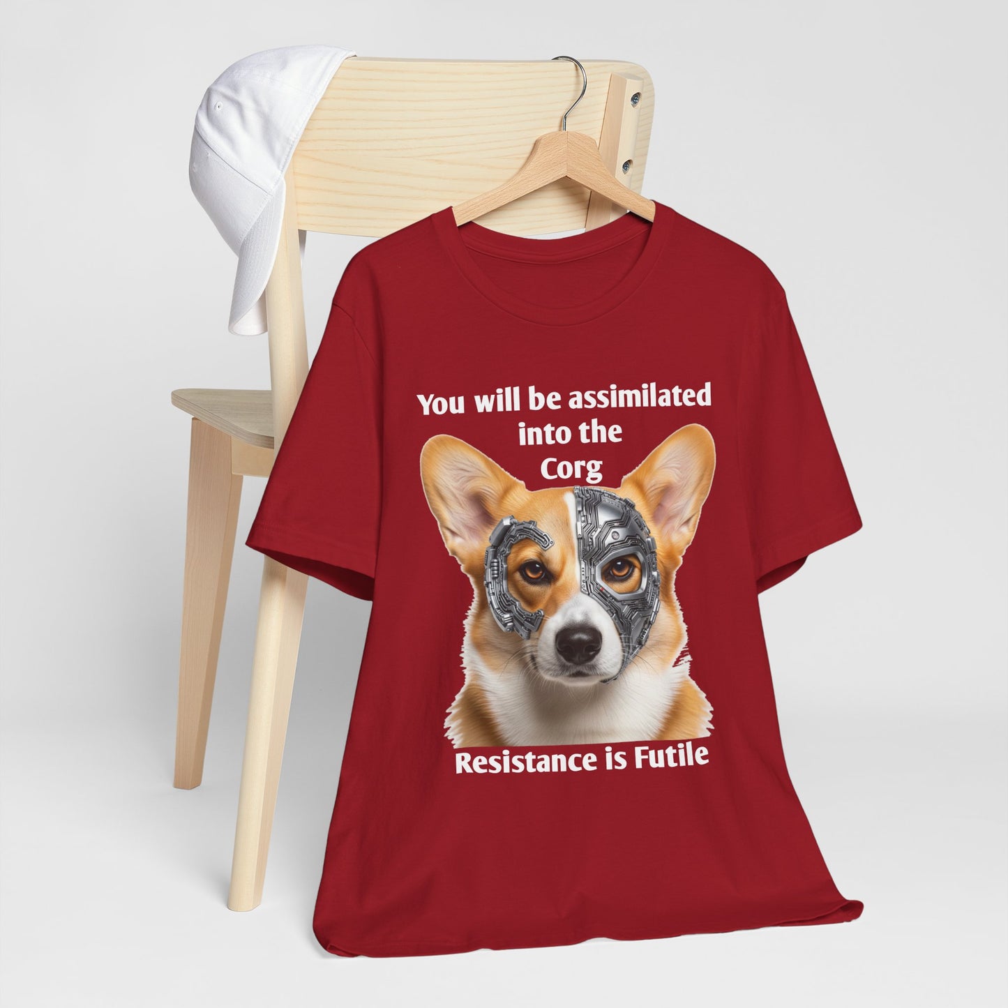 Star Trek Corgi Unisex Tee, Borg Implants, Resistance is Futile, Funny Gift for Corgi Lovers, Trekkies, Trekkie Conventions, Dog Park
