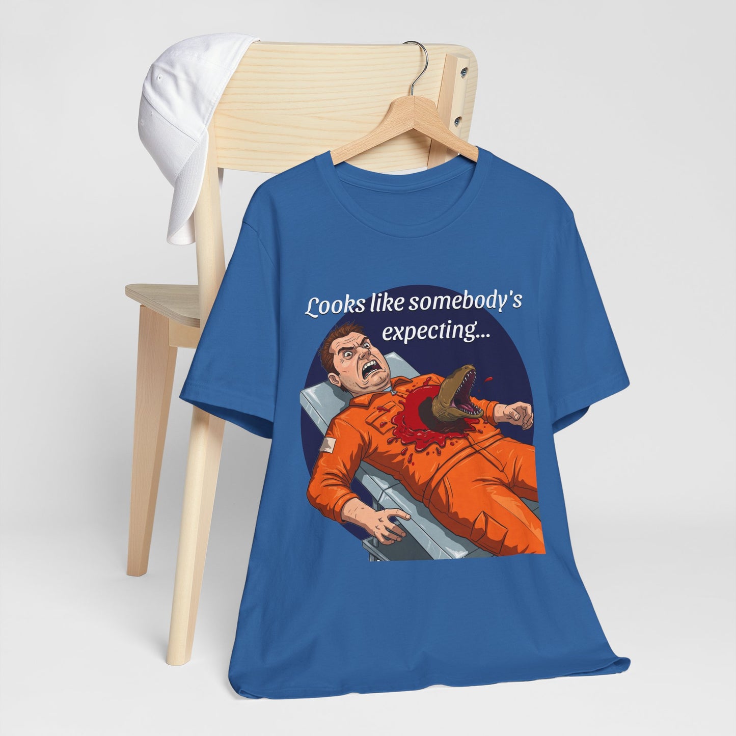 Maternity Tee for Sci-Fi Lovers, Funny Space Station Crew Member Giving Birth, Alien Movie Fan Shirt