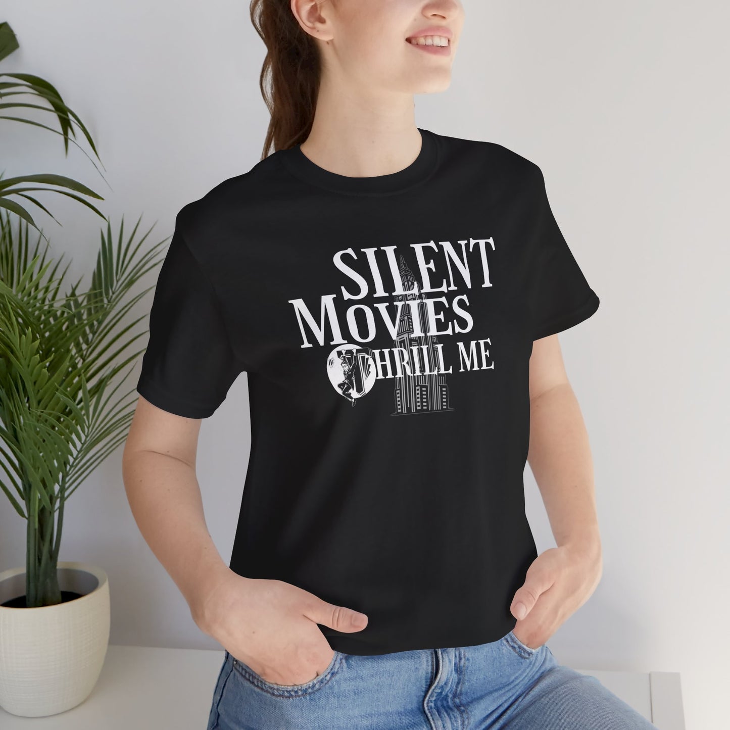 Silent Movies Thrill Me Tee, Unisex T-Shirt, Vintage Film Lover Shirt, Movie Buff Gift, Retro Cinema Apparel