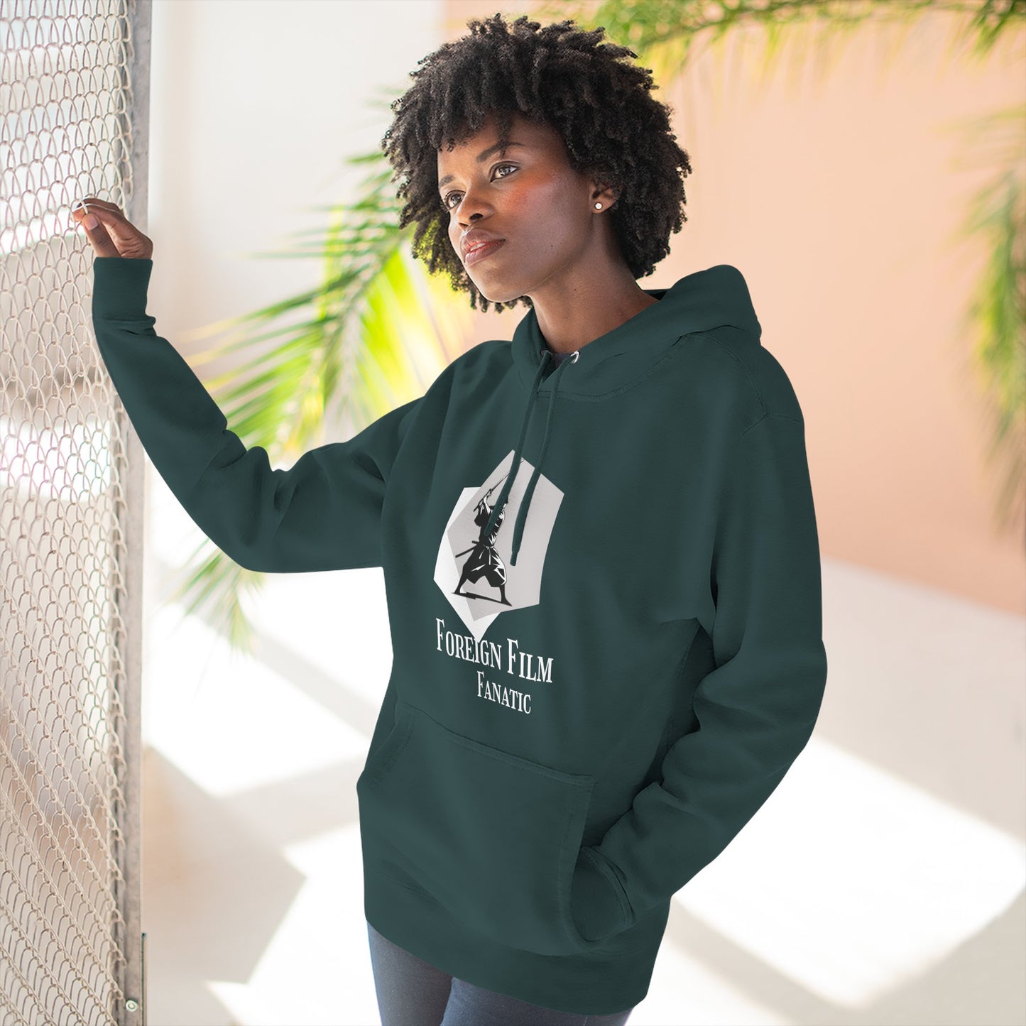 Foreign Film Fanatic Hoodie | Double Sided Graphics, Cozy Movie Lover's Sweatshirt | Perfect Gift for Cinema Buffs