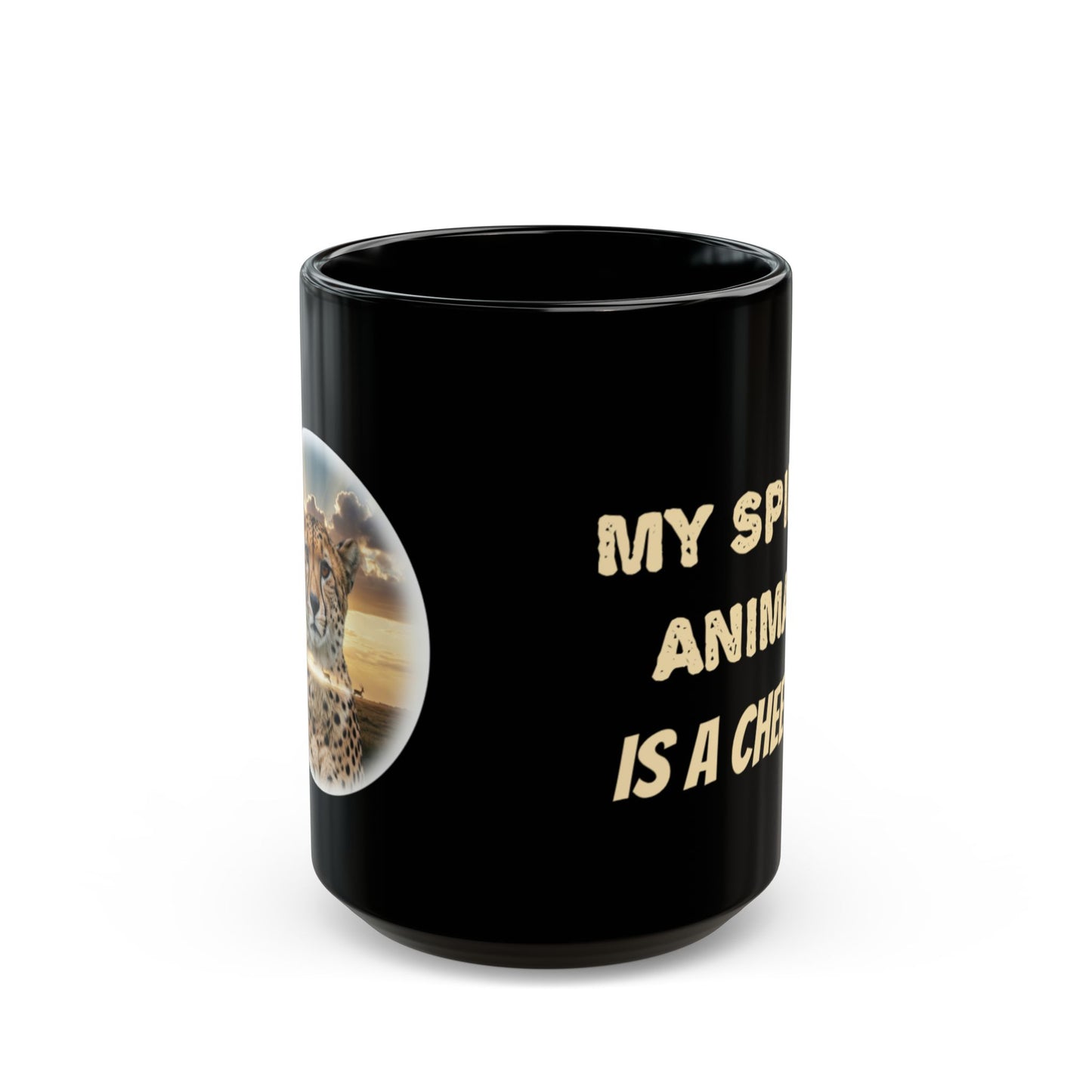 Cheetah Spirit Animal Mug - 11oz & 15oz Black Coffee Cup - Cheetah and Nature Lovers Gift - Schmartypants