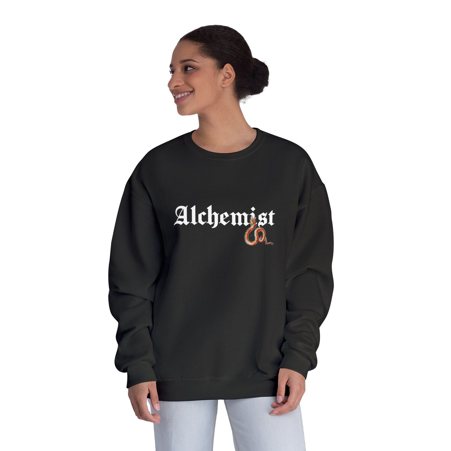 Mystical Alchemist Dragon Sweatshirt, Cozy Gift, Fantasy Lover Apparel, Unisex Sweatshirt, Dragon Design, Magical Outfit