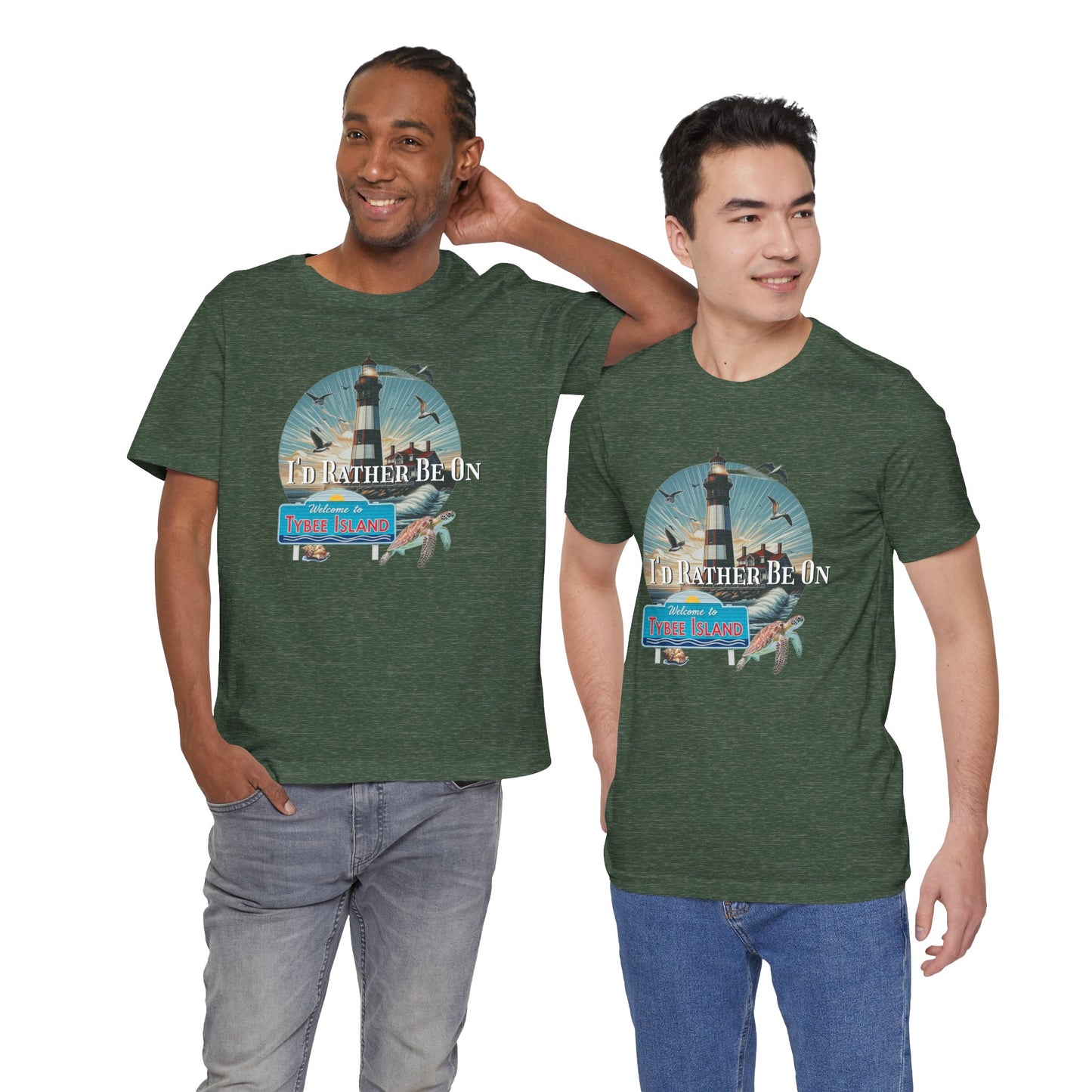 Tybee Island Georgia Unisex Jersey Tee, Laid-Back Beach Lighthouse Shirt, Island Lifestyle Apparel, Coastal Vacation Souvenir Top, Beach
