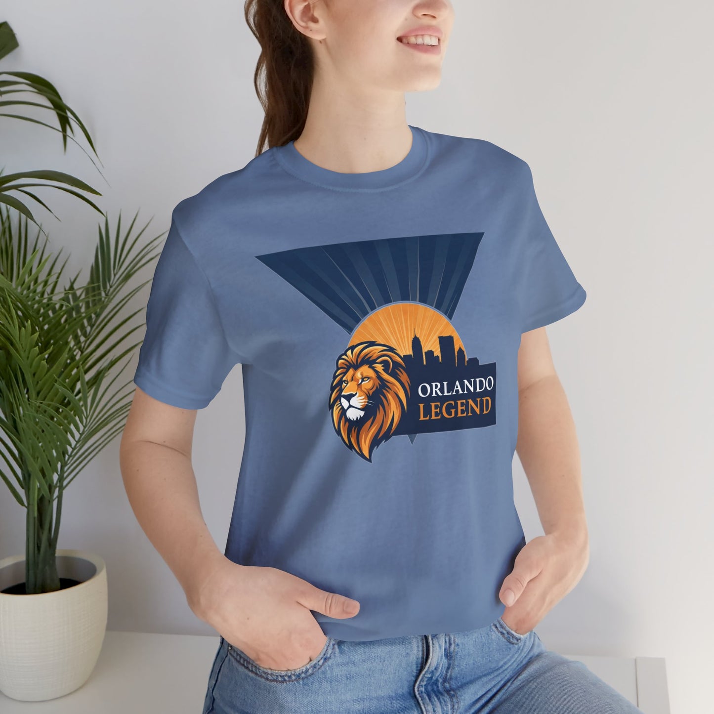 Orlando Legend Unisex Tee, Casual Graphic Tee, Lion Design Shirt, Gift for Fans, Everyday Wear, Florida Souvenir T-shirt