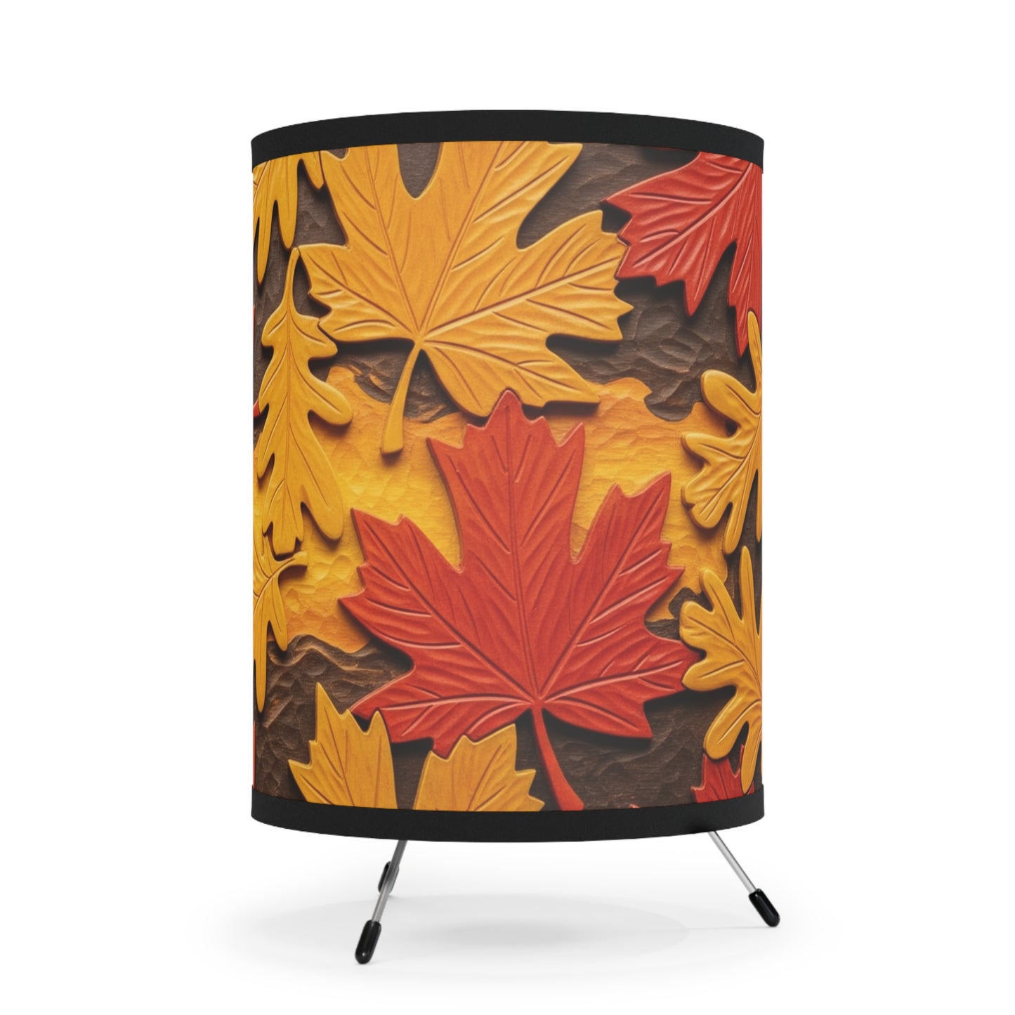 Fall Leaf Tripod Lamp, Cozy Home Decor, Autumn Lighting, Nature-Inspired Shade, Ideal Gift for Fall Enthusiasts