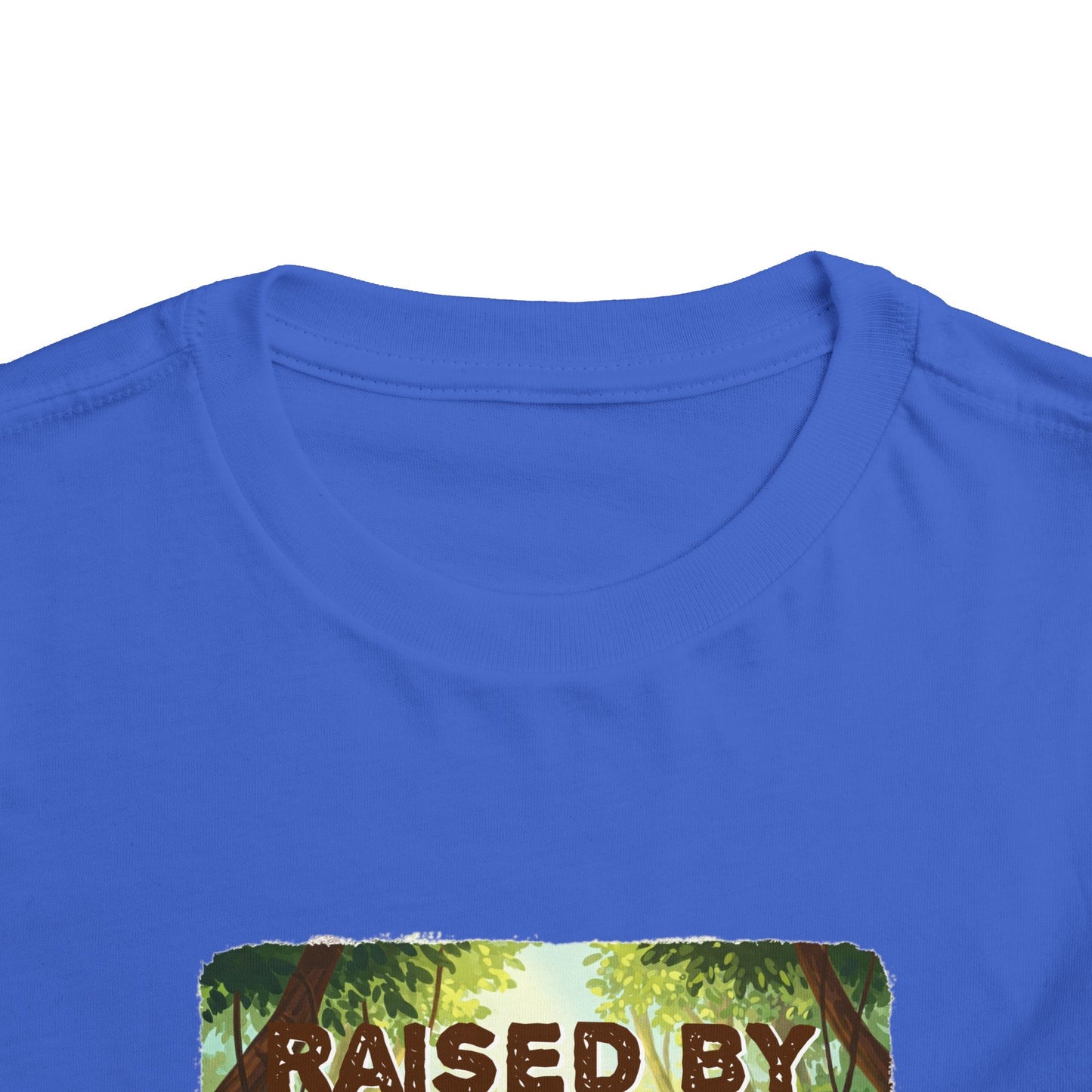 Funny 'Raised by Gorillas' Toddler Tee - Fun Jungle Adventure Shirt for Kids (female character version) - Schmartypants