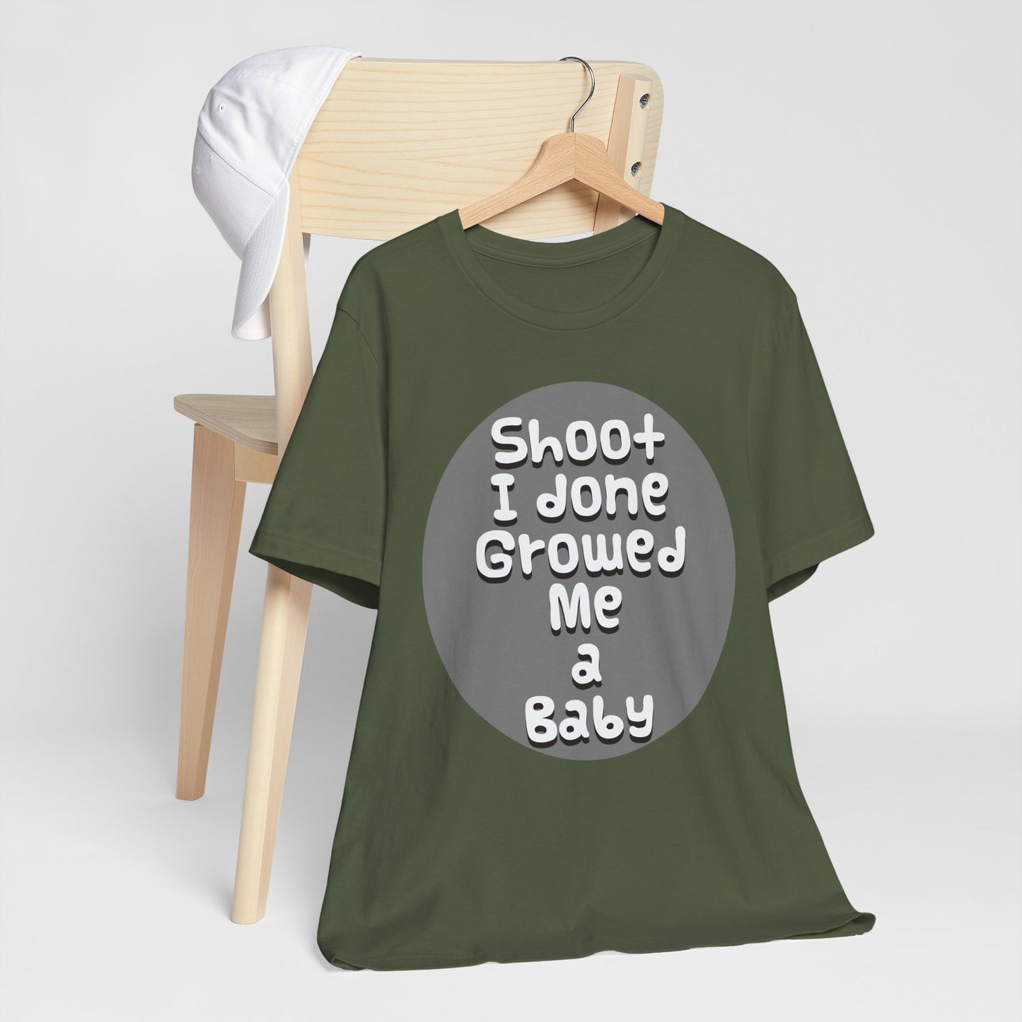 Hilarious Unisex Tee - "Shoot I Done Growed Me a Baby" - Perfect for New Parents, Baby Showers - Schmartypants