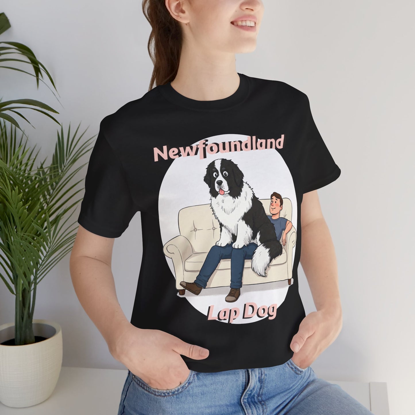 Hilarious Newfoundland Lap Dog Tee - Cozy Unisex Jersey Short Sleeve Shirt for Dog Lovers - Schmartypants
