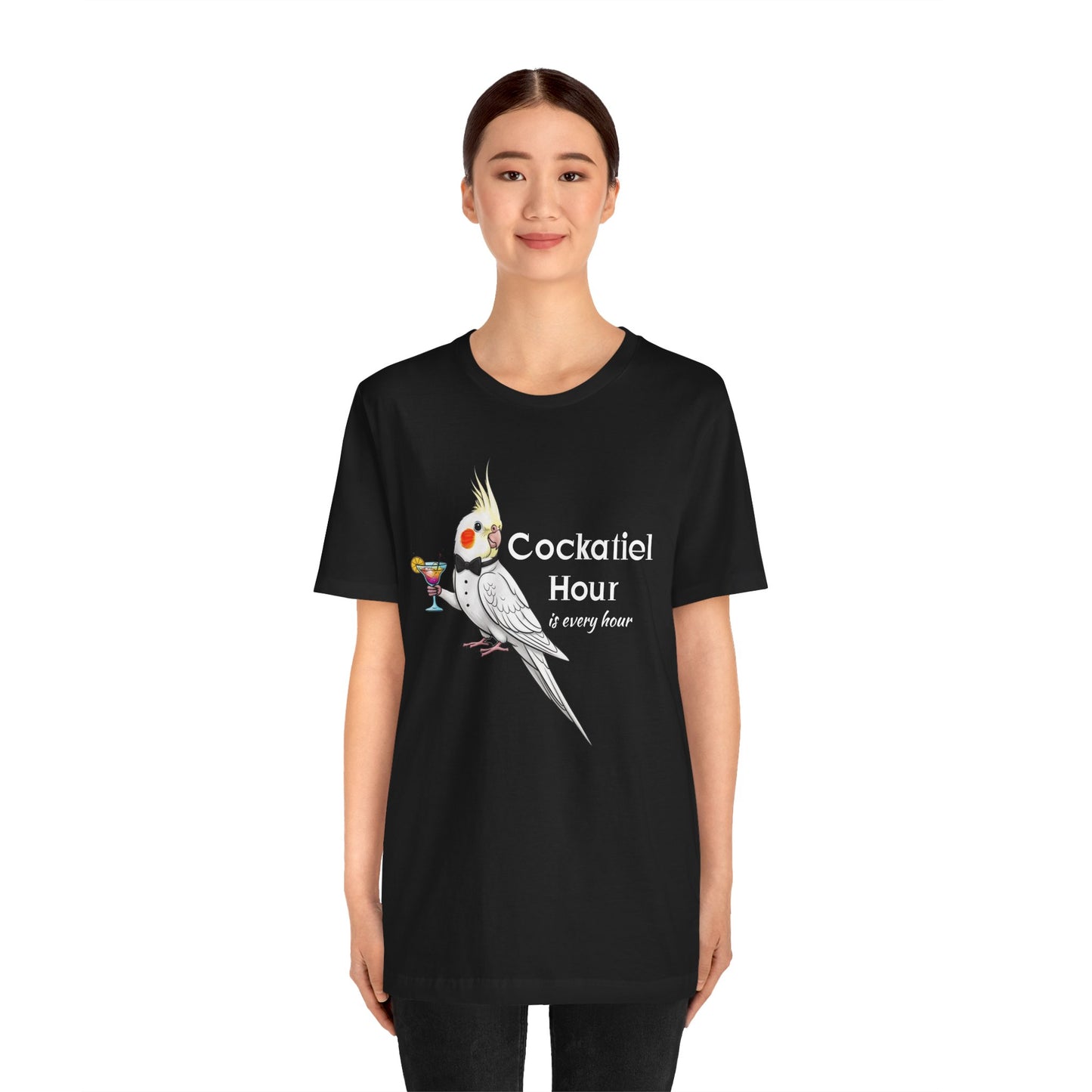 Funny 'Cockatiel Hour is Every Hour' Unisex Tee for Cockatiel Pet Owners