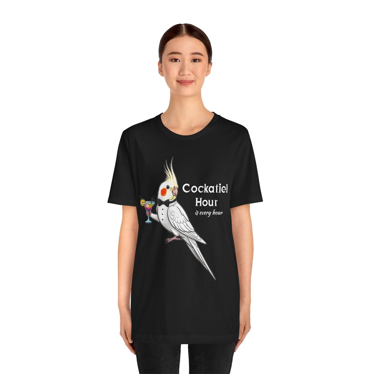 Cockatiel Hour Unisex Tee - Fun Bird Lover T-Shirt, Casual Wear, Gift for Bird Enthusiasts, Animal Lover Gift, Unique Graphic Tee