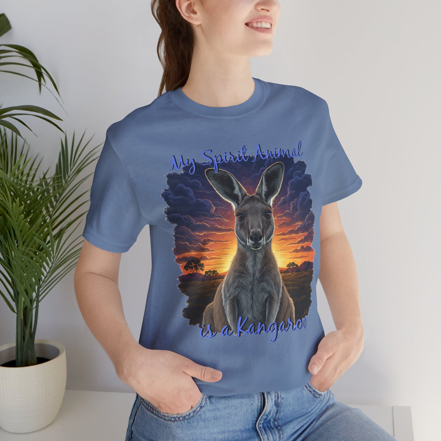 'My Spirit Animal is a Kangaroo' Tee - Unisex Jersey Short Sleeve T-Shirt for Wildlife Lovers, Aussies - Schmartypants