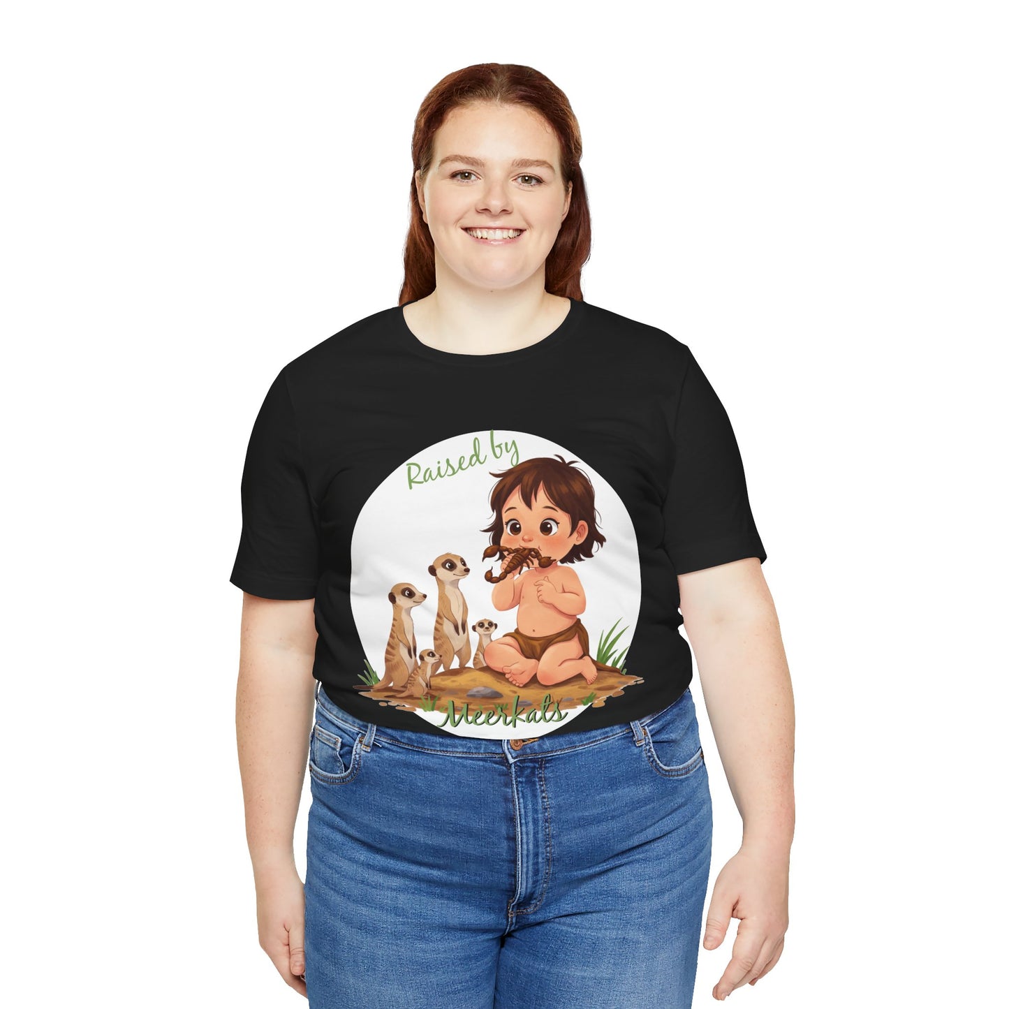 Funny Meerkat Tee - "Raised by Meerkats" Unisex Jersey Short Sleeve Shirt - for Meerkat and Wildlife Lovers - Schmartypants
