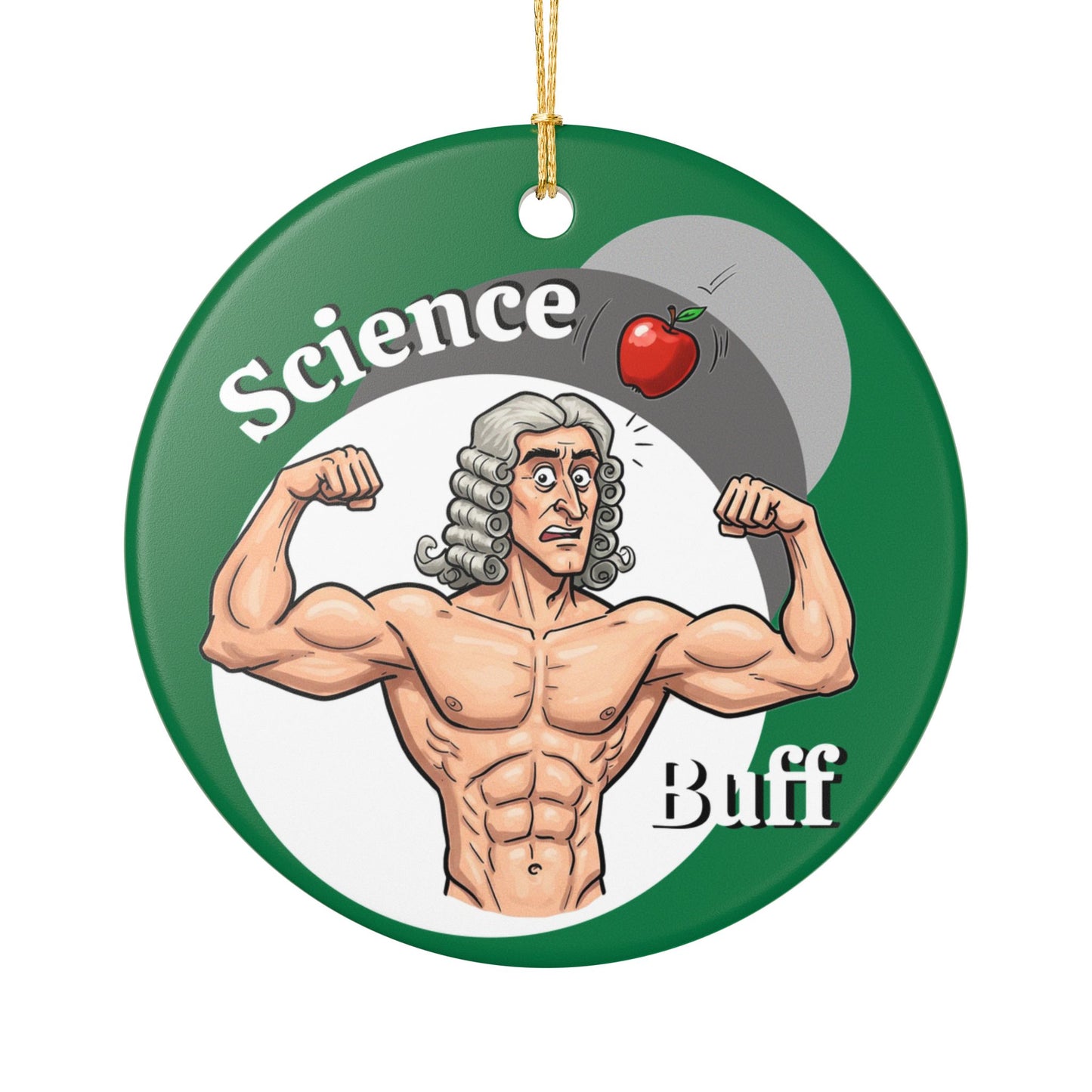 Science Buff Ceramic Ornament - Fun Holiday Decor, Educational Gifts, Unique Home Accent, Gift for Science Lovers, Sir Isaac Newton