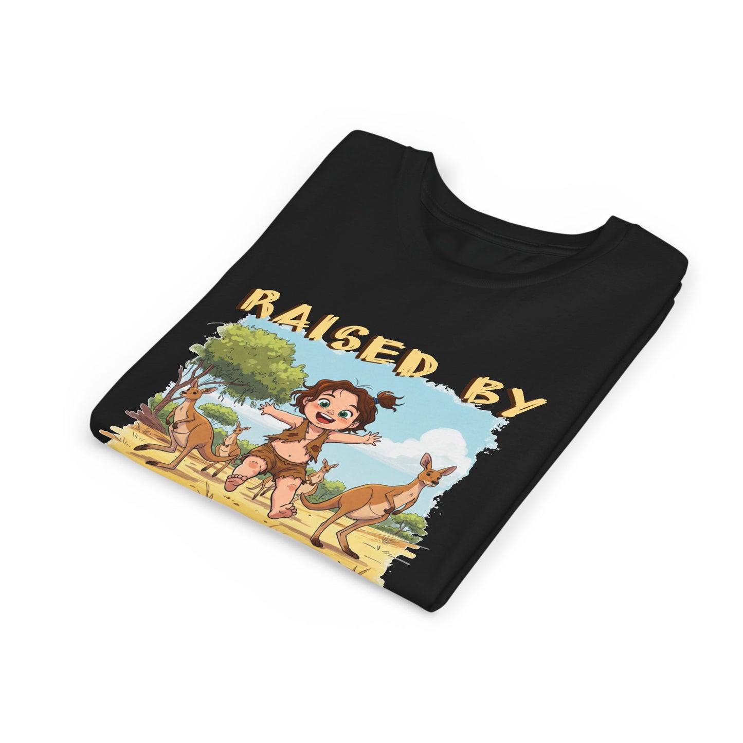 Kids 'Raised by Kangaroos' Tee - Fun and Playful Short Sleeve Shirt - Schmartypants