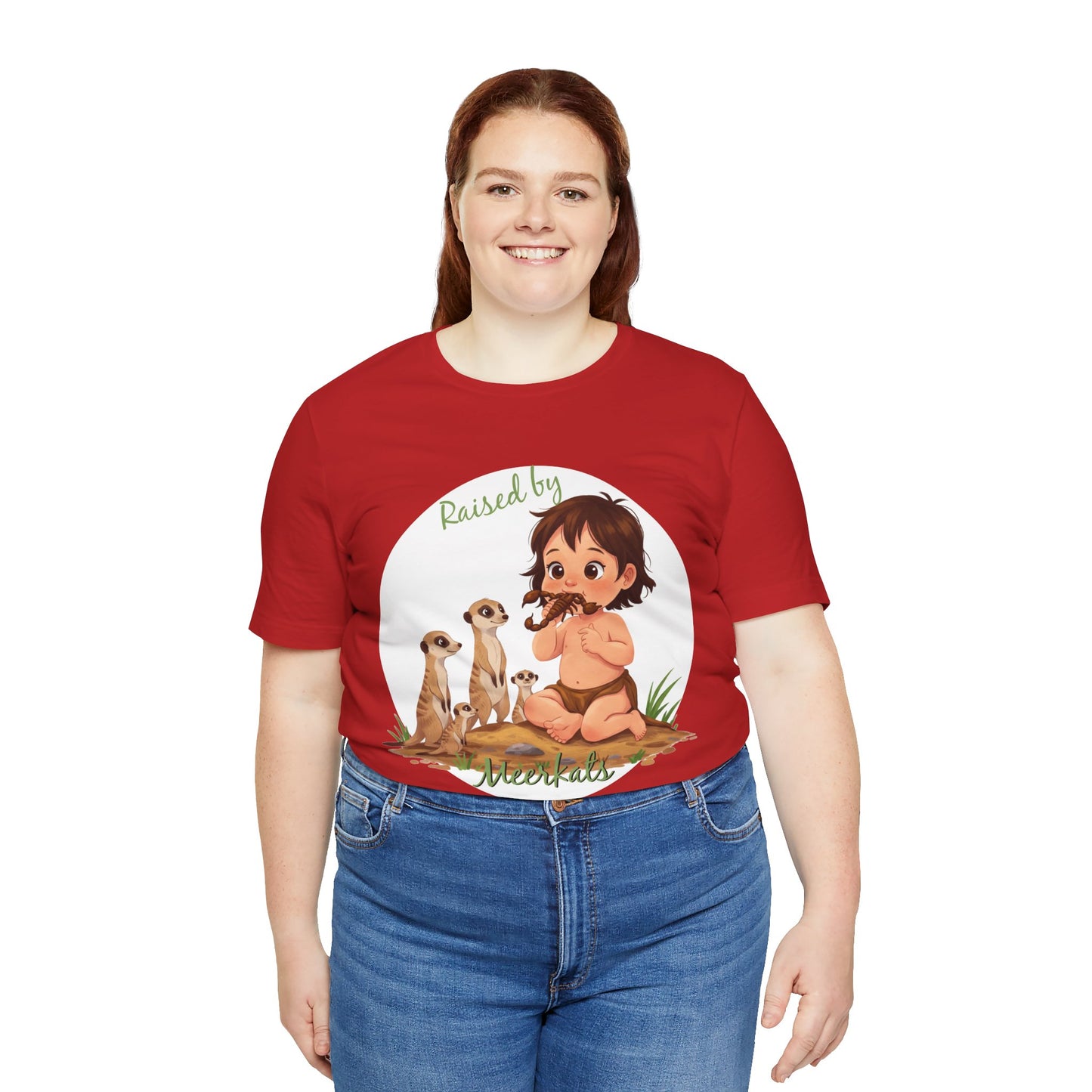 Funny Meerkat Tee - "Raised by Meerkats" Unisex Jersey Short Sleeve Shirt - for Meerkat and Wildlife Lovers - Schmartypants