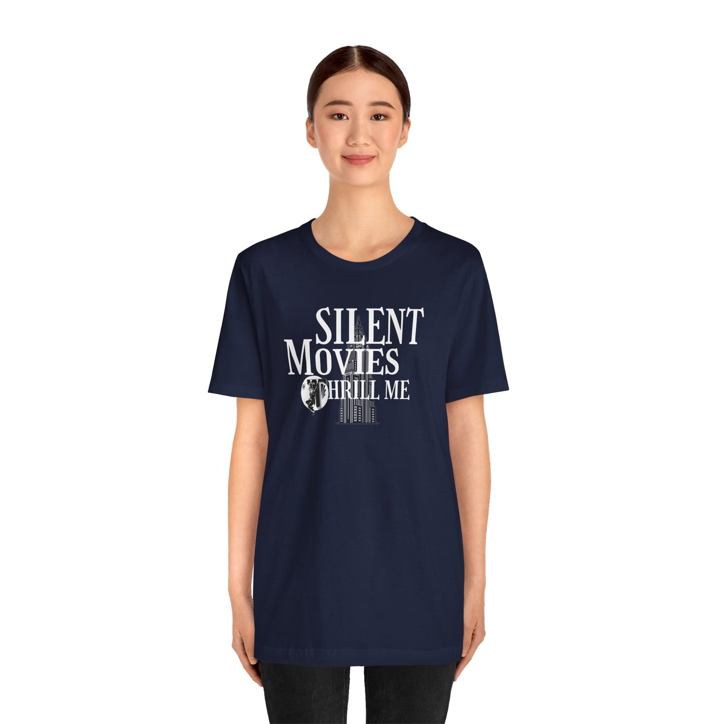 Silent Movies Thrill Me Tee, Unisex T-Shirt, Vintage Film Lover Shirt, Movie Buff Gift, Retro Cinema Apparel