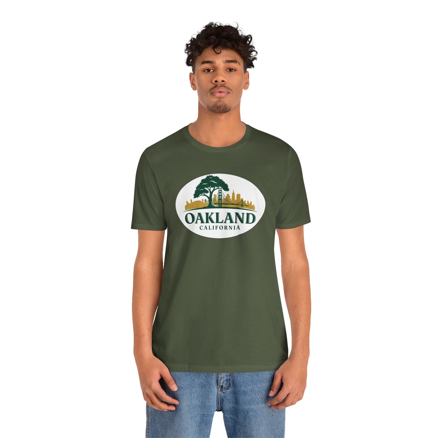 Oakland Cityscape Unisex Jersey Tee, Casual Wear, Gifts for Him/Her, Summer Fashion, Oakland California T-Shirt, Oakland Souvenir