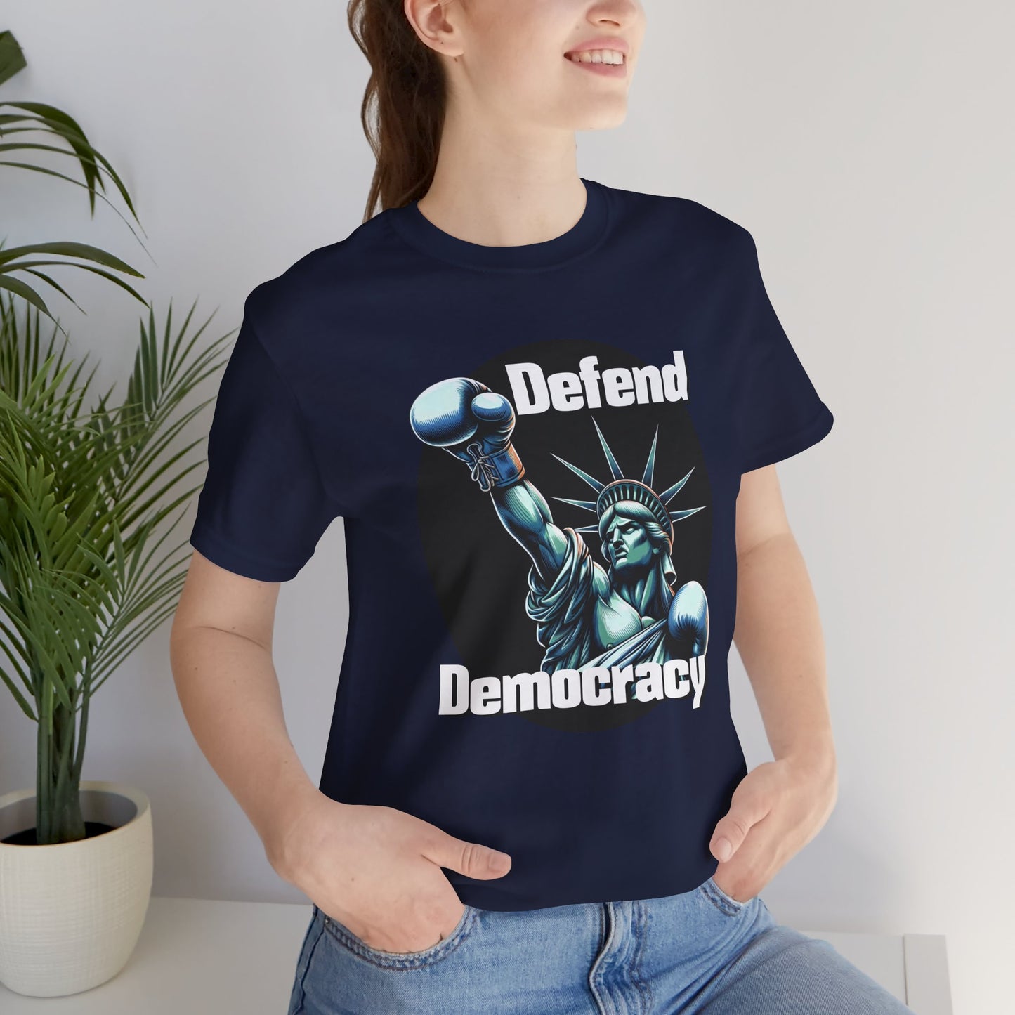 Defend Democracy Tee - Unisex Jersey Short Sleeve Shirt - Protest Wear - Activist Tee