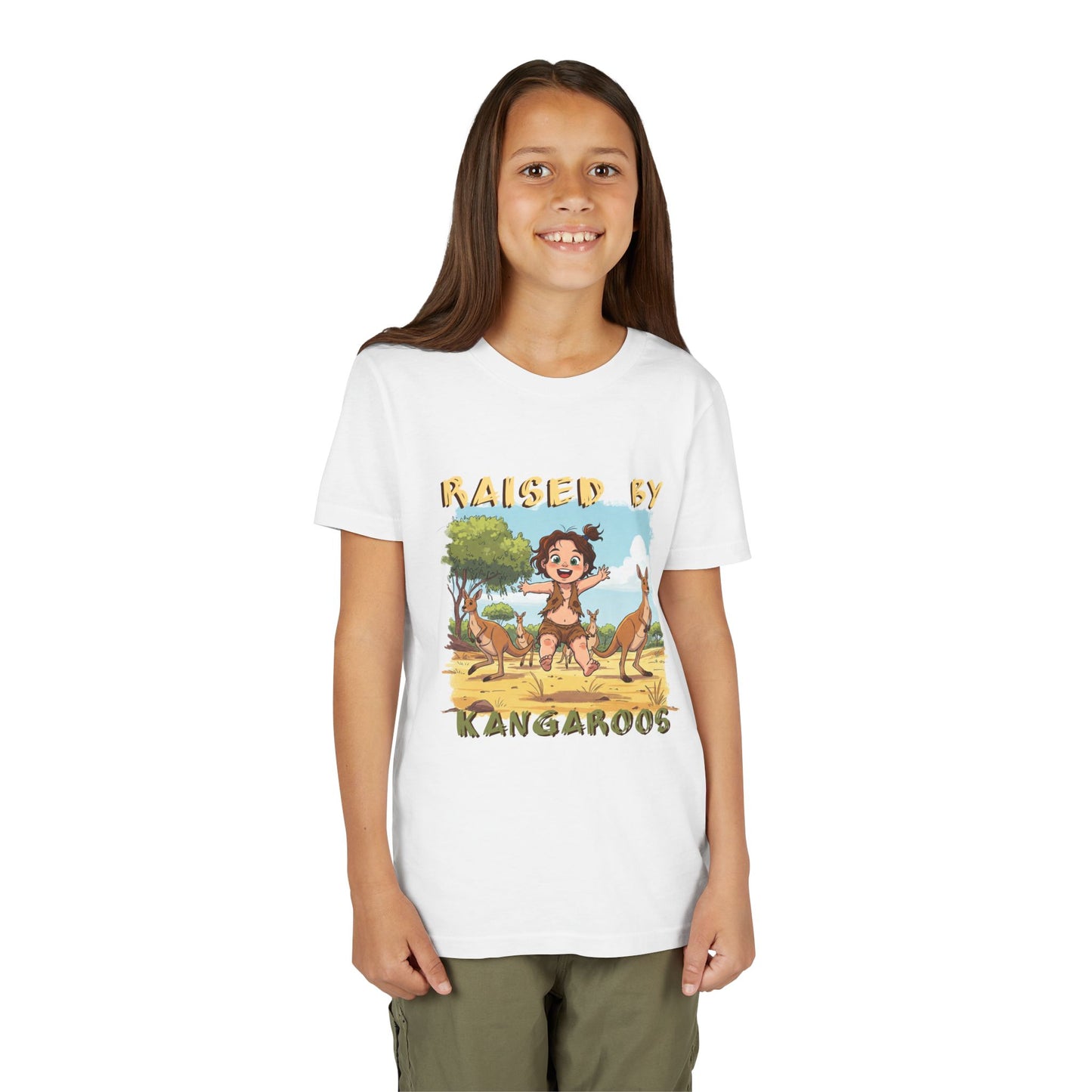 Kids 'Raised by Kangaroos' Tee - Fun and Playful Short Sleeve Shirt - Schmartypants