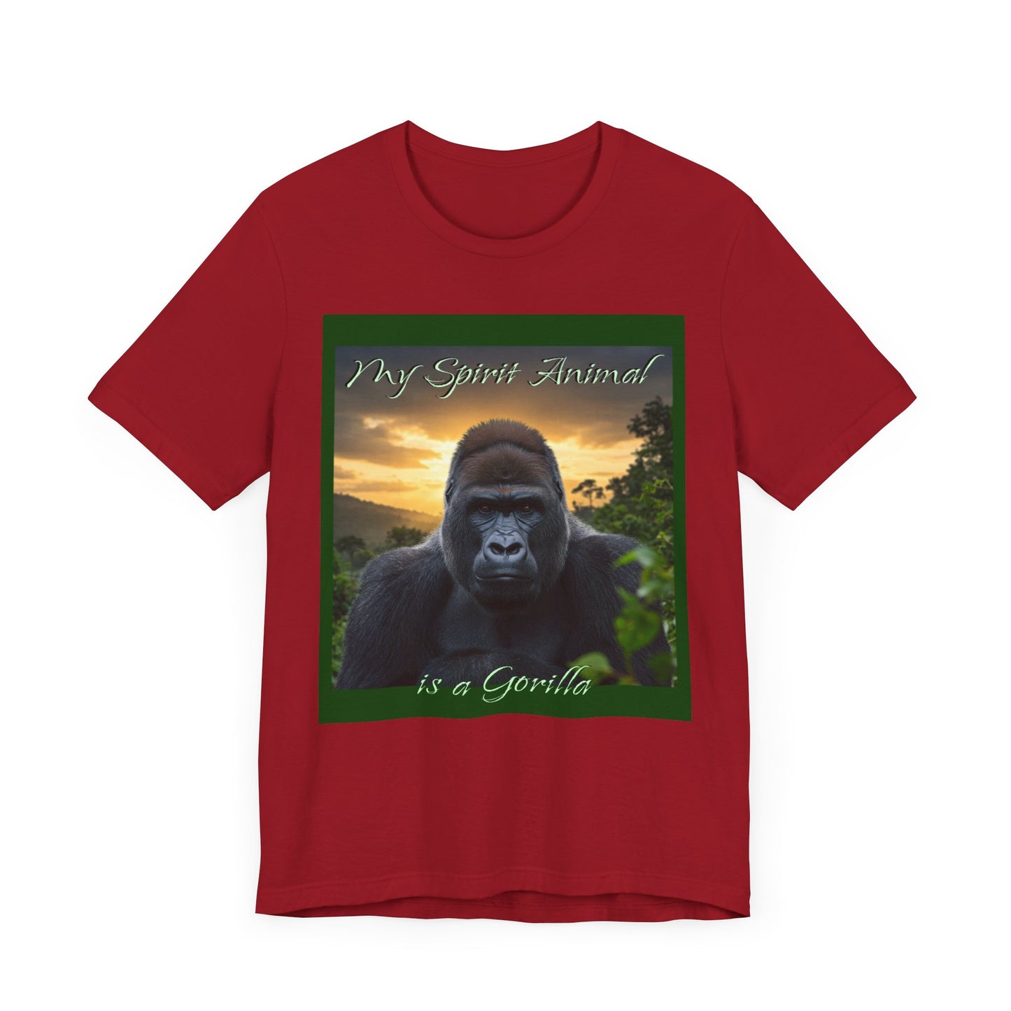 'My Spirit Animal is a Gorilla' T-Shirt - Beautiful Unisex Jersey Tee for Animal Lovers, Conservationists - Schmartypants