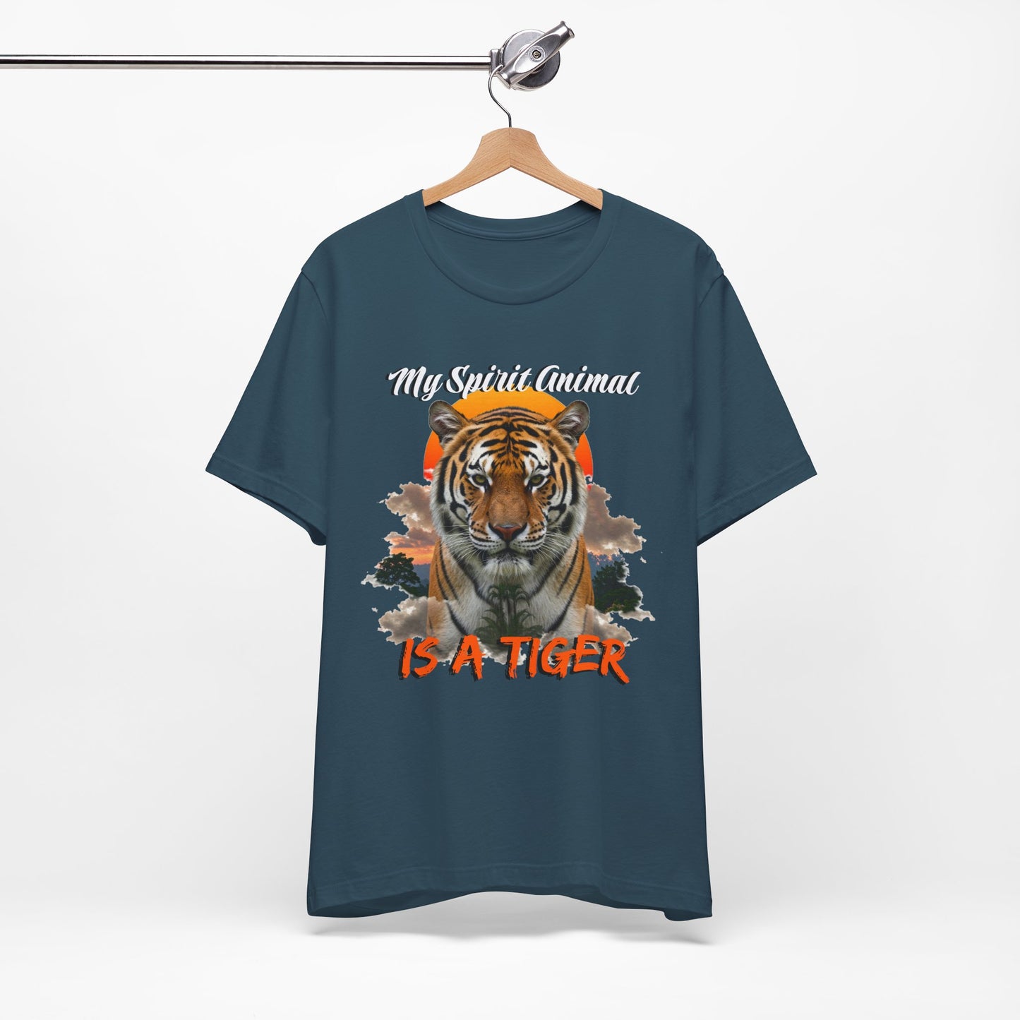 My Spirit Animal is a Tiger Tee - Unisex Jersey Short Sleeve T-Shirt, Inspirational Fierce Nature Apparel for Tiger Lovers, Casual Wear, Zoo