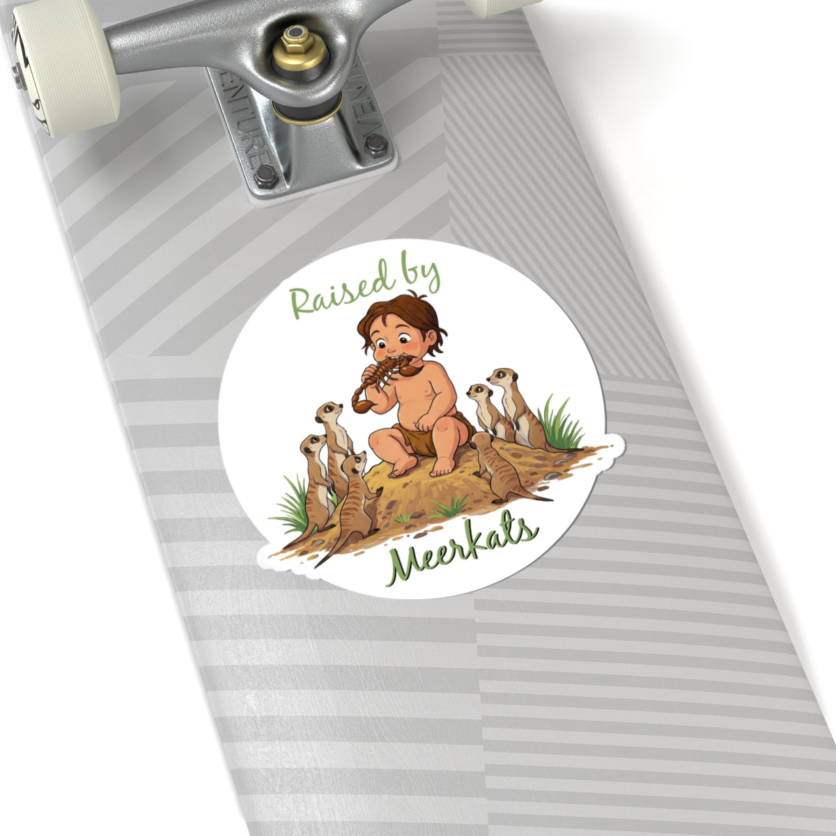 Funny 'Raised by Meerkats' Stickers for Kids - Fun Animal Décor - Schmartypants